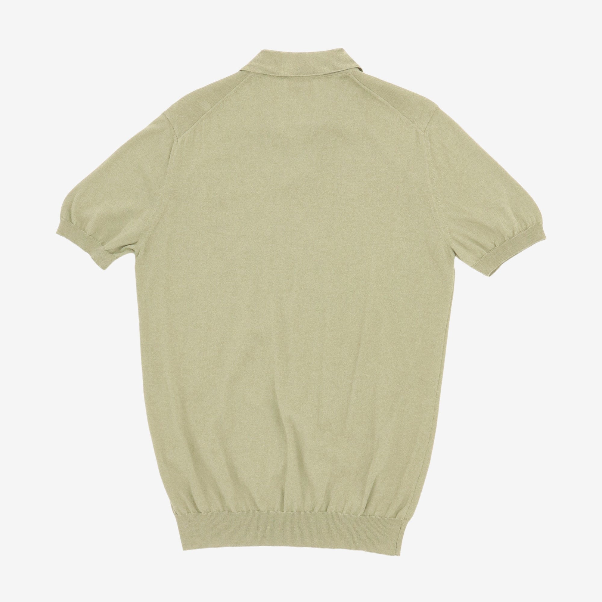 Knitted Open Collar Polo