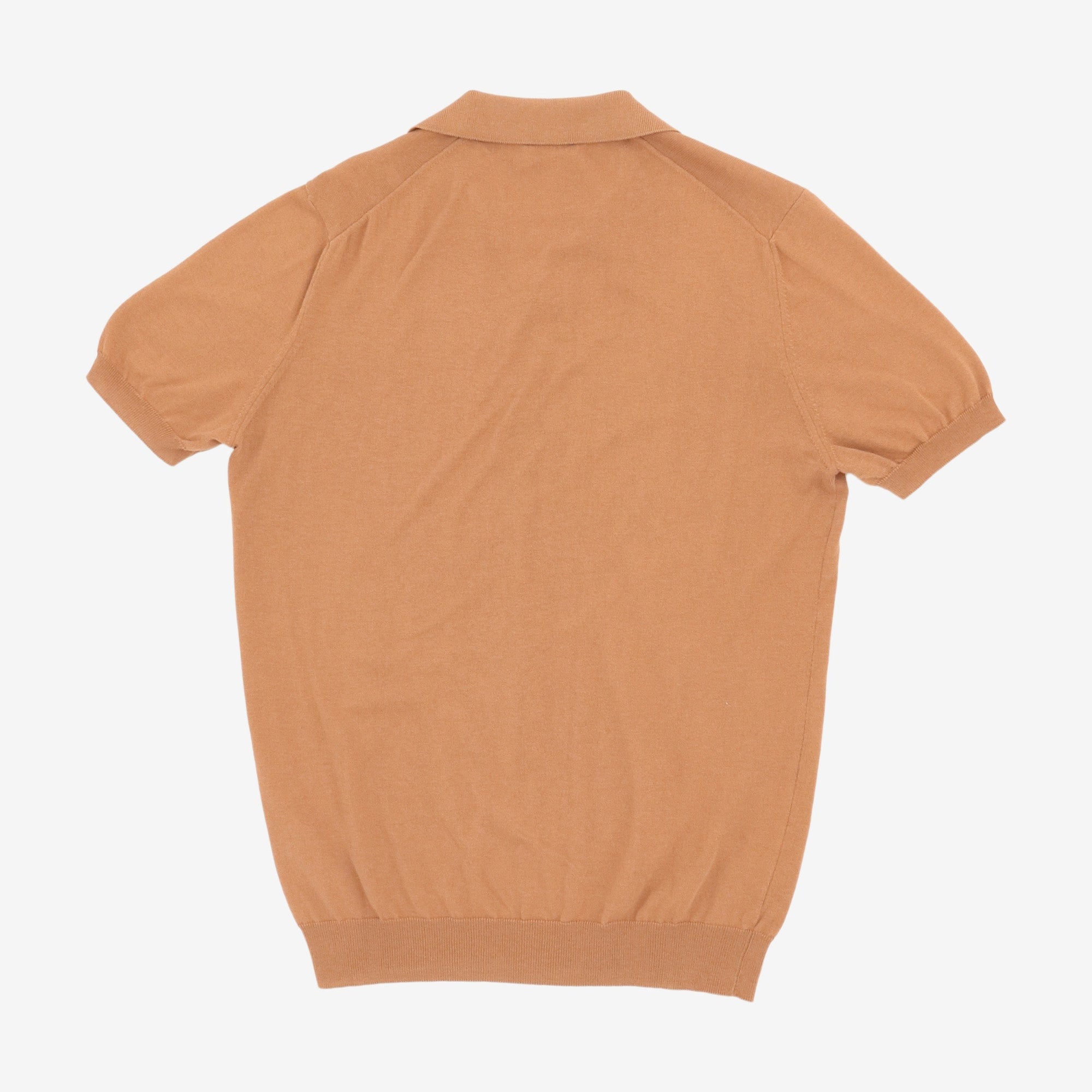 Knitted Open Collar Polo