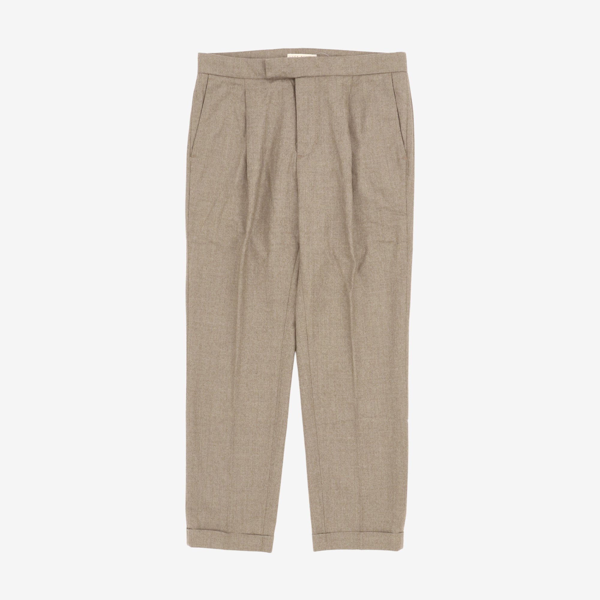 Lightweight Wool Pleated Trousers (32W X 27.5L)