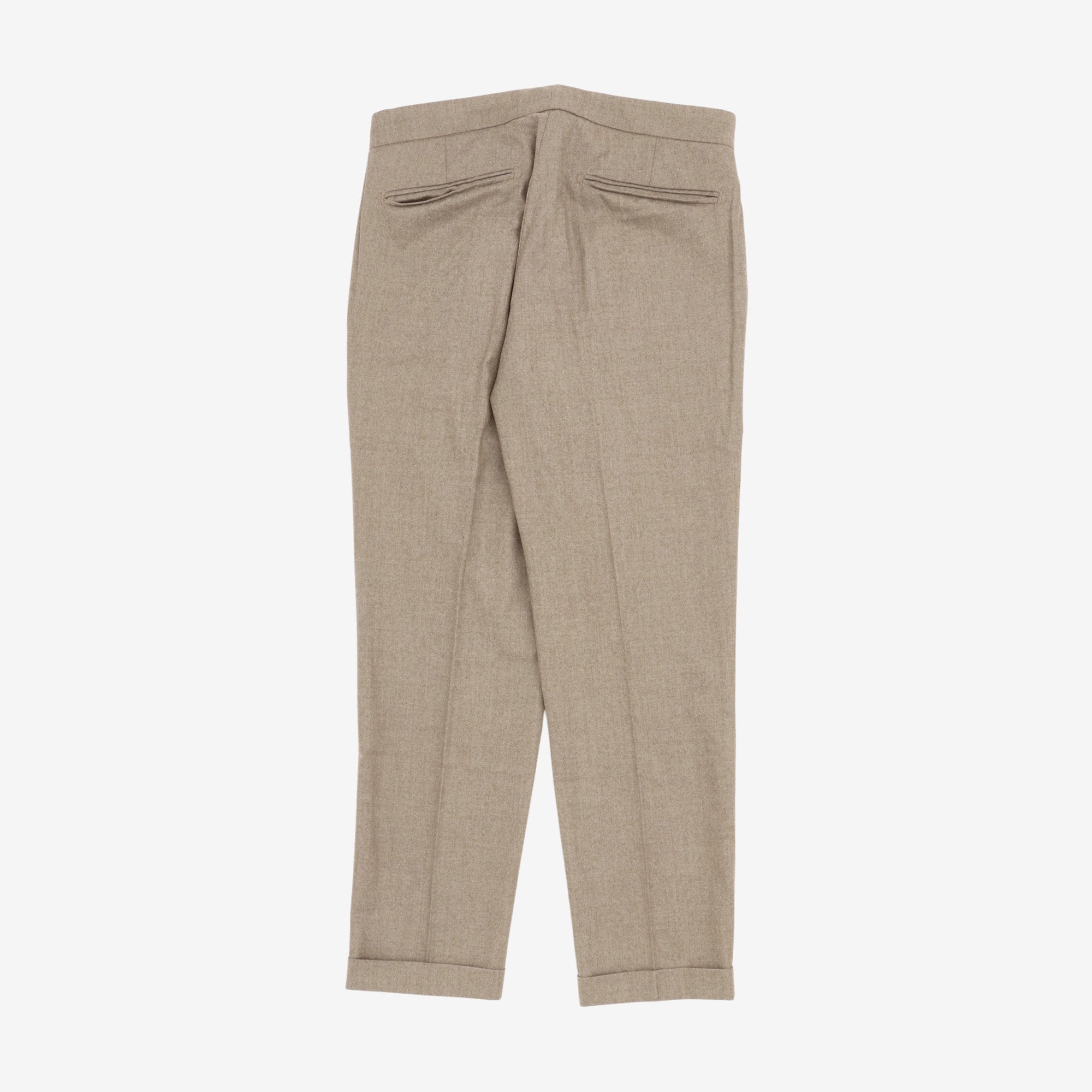 Lightweight Wool Pleated Trousers (32W X 27.5L)