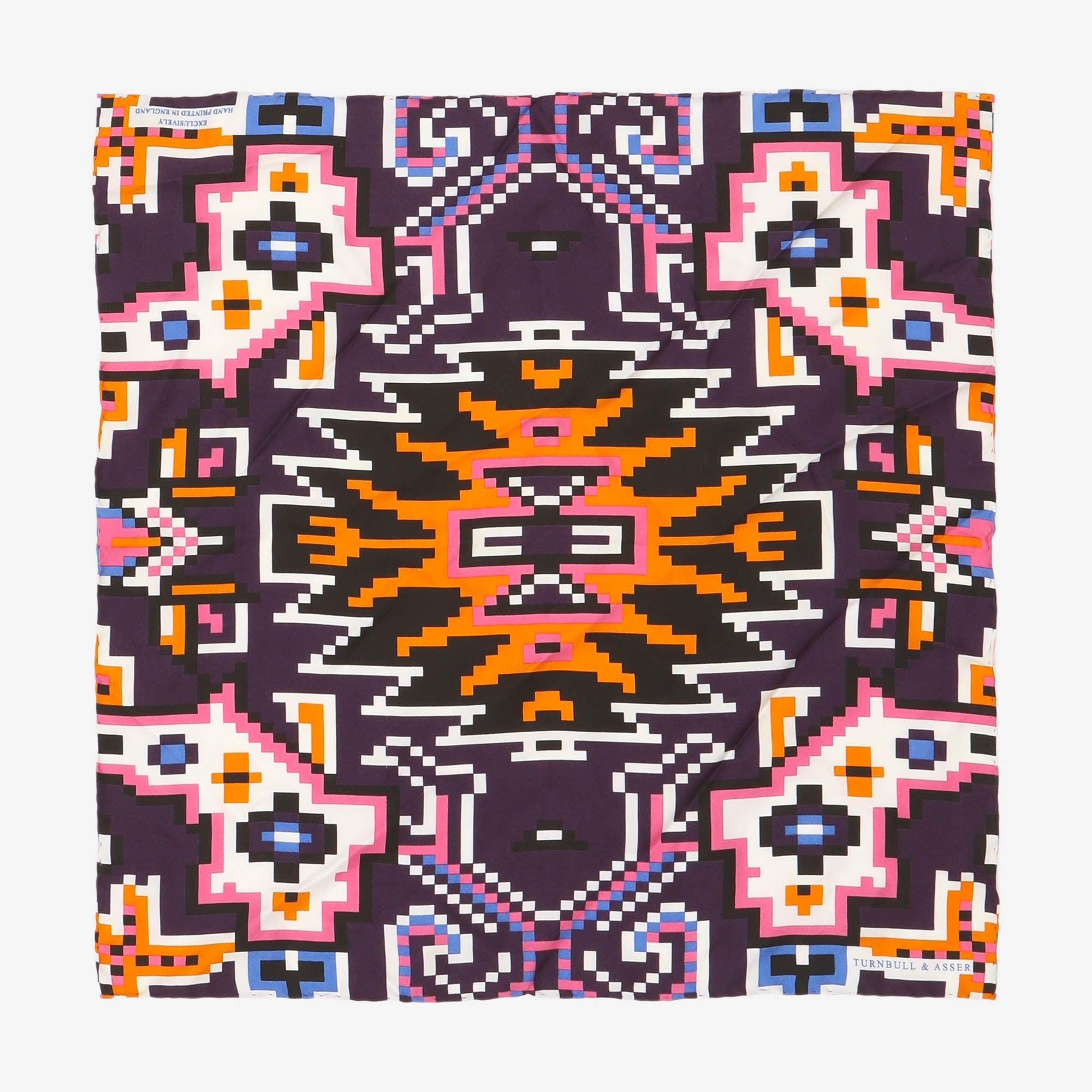 Hand Printed Silk Pocket Square