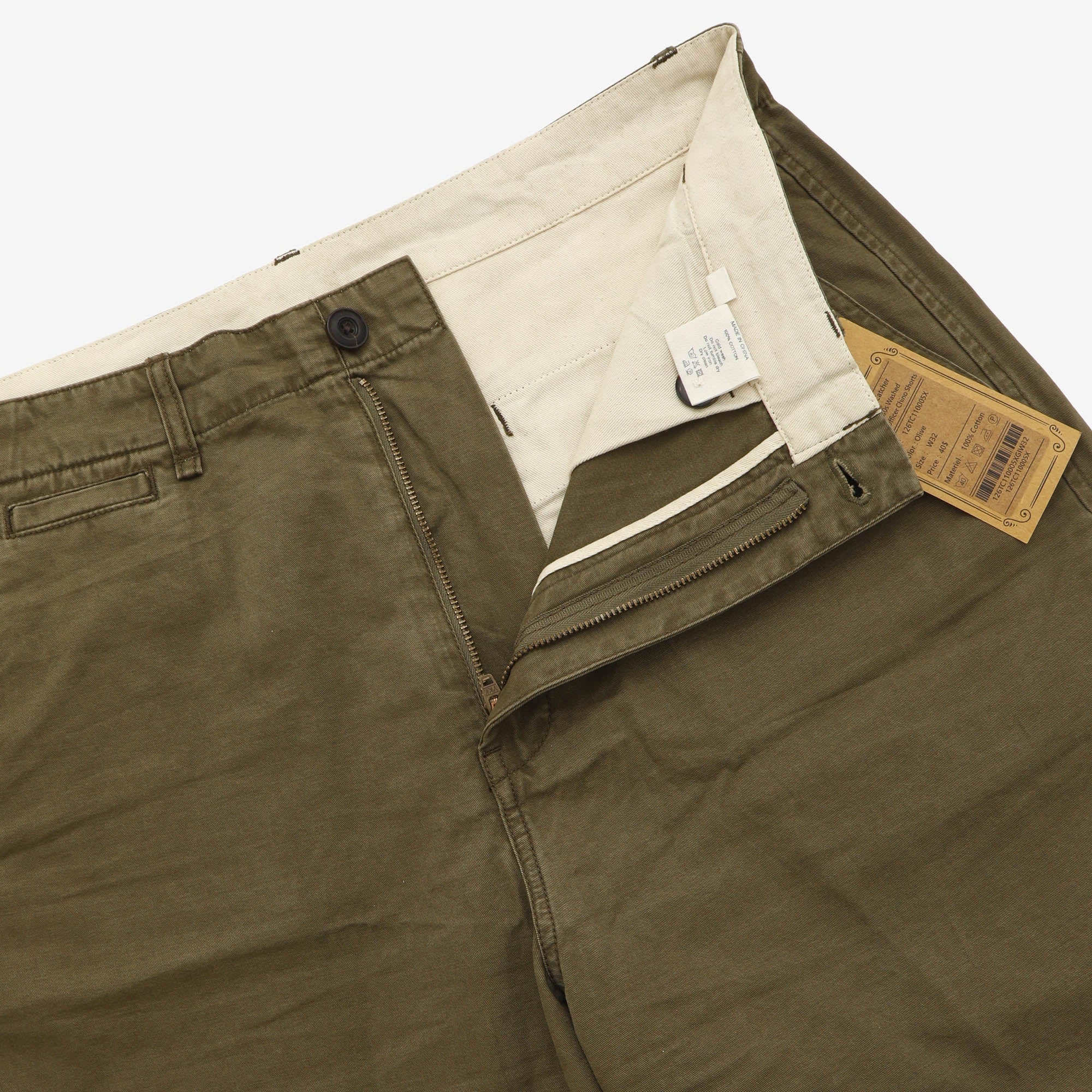 1930s Washed Officer Chino Shorts (32W)
