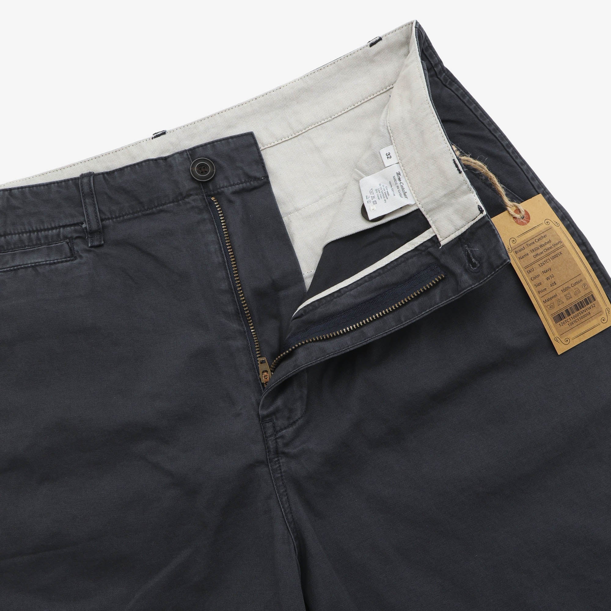 1930s Washed Officer Chino Shorts (31W)