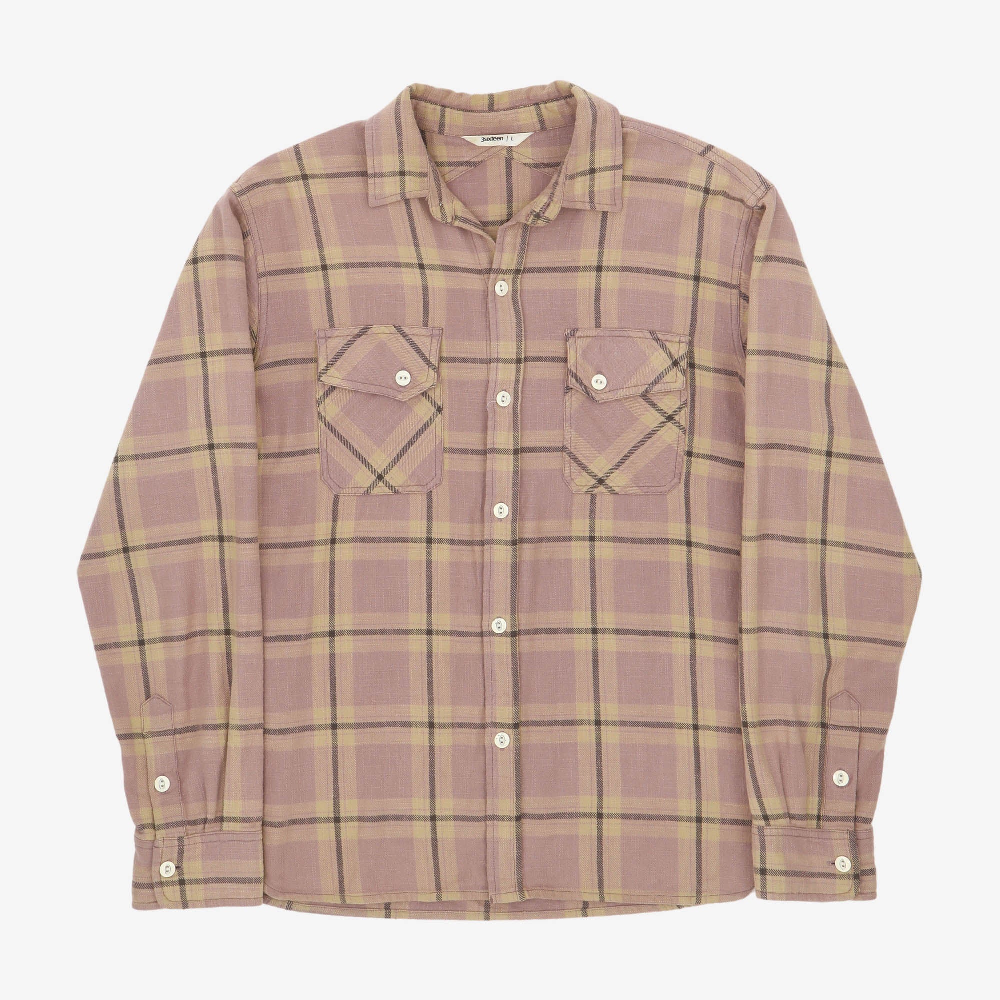 Slub Check Crosscut Flannel Shirt