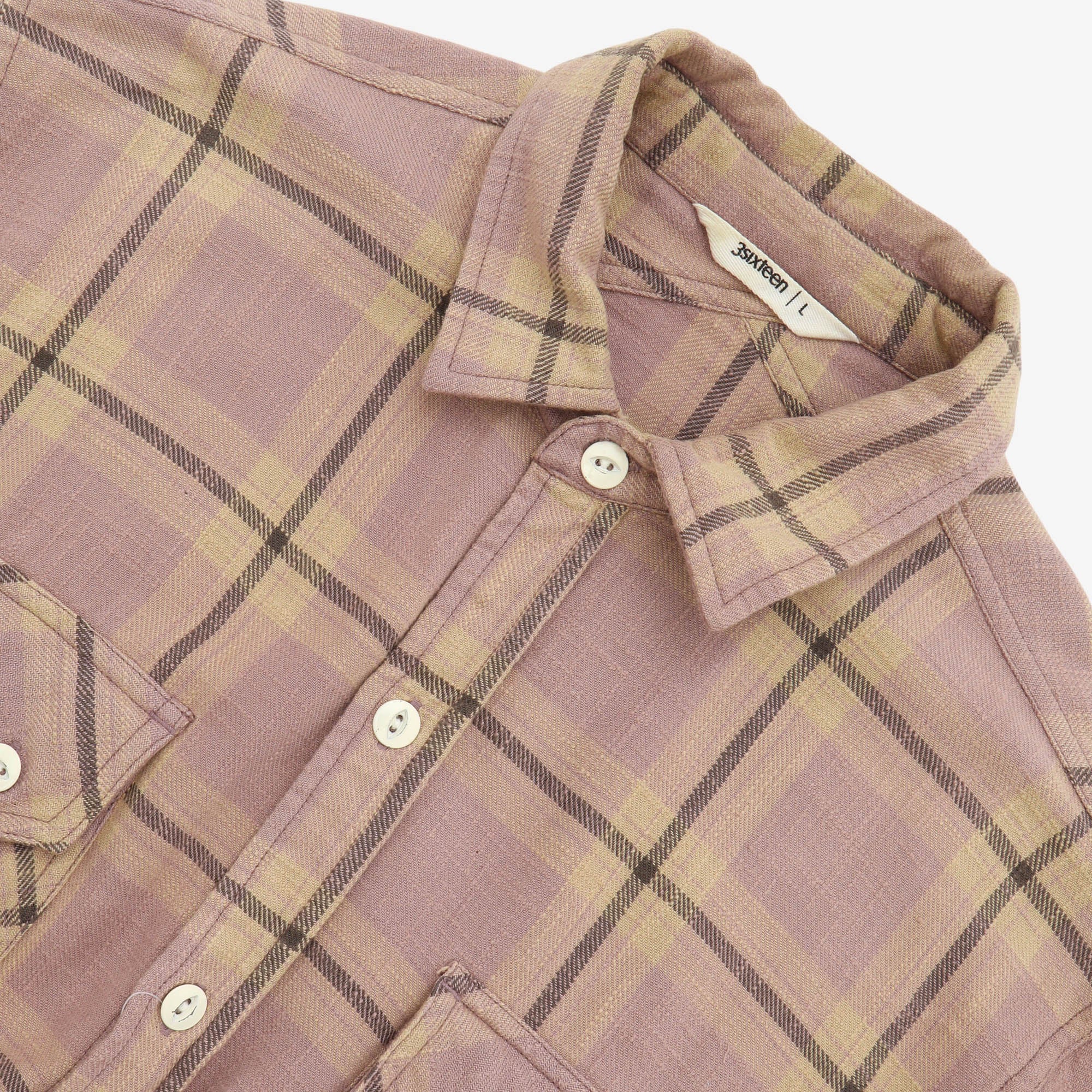 Slub Check Crosscut Flannel Shirt