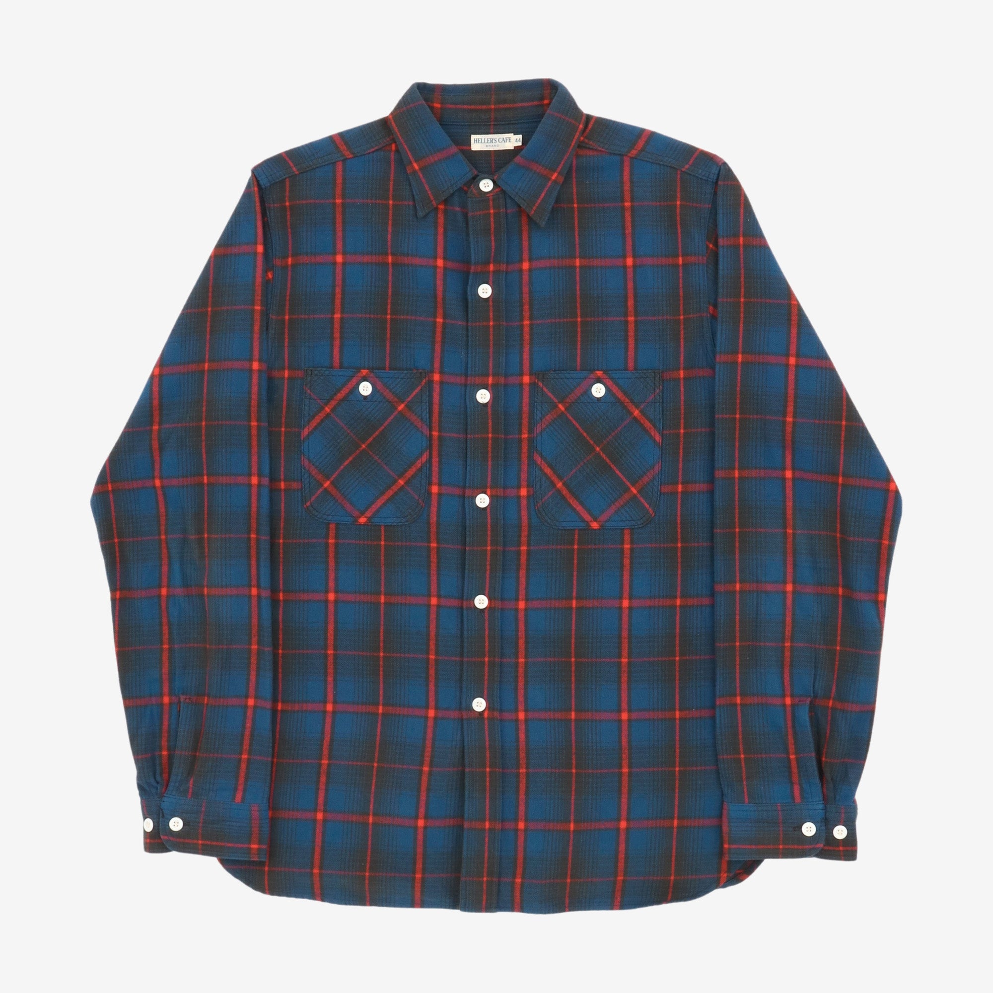 Plaid Flannel Work Shirt (Hellers Cafe)
