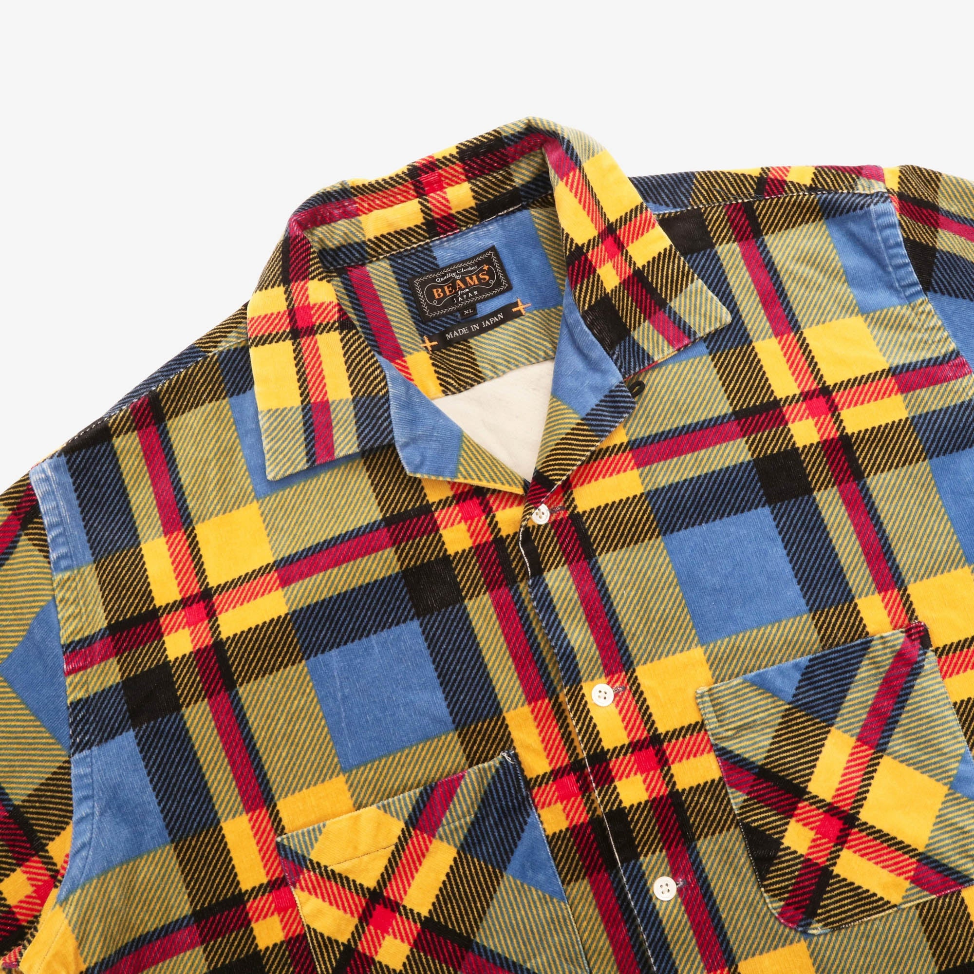 Corduroy Open Check Collar Shirt