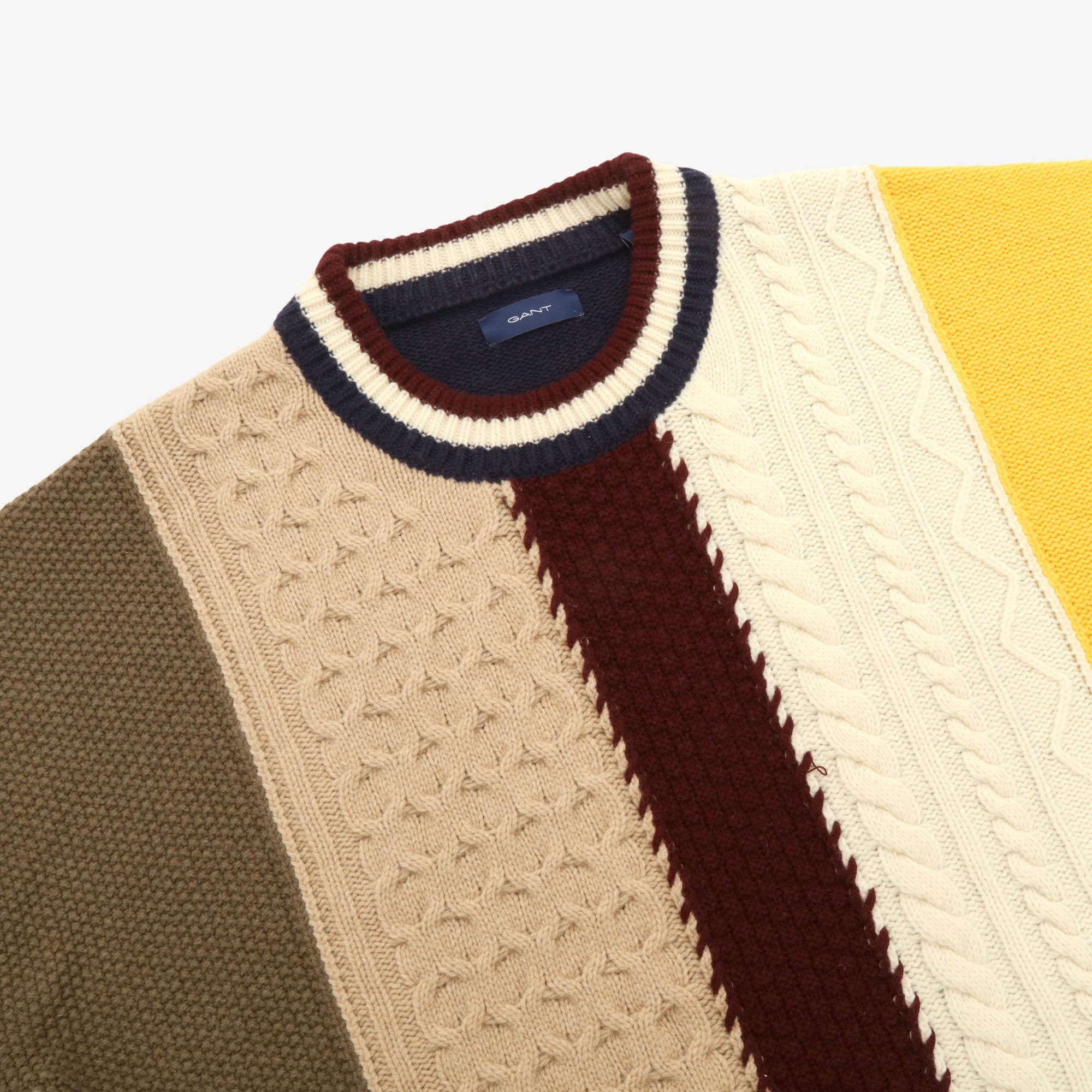 Cable Knit Colorblock Sweater
