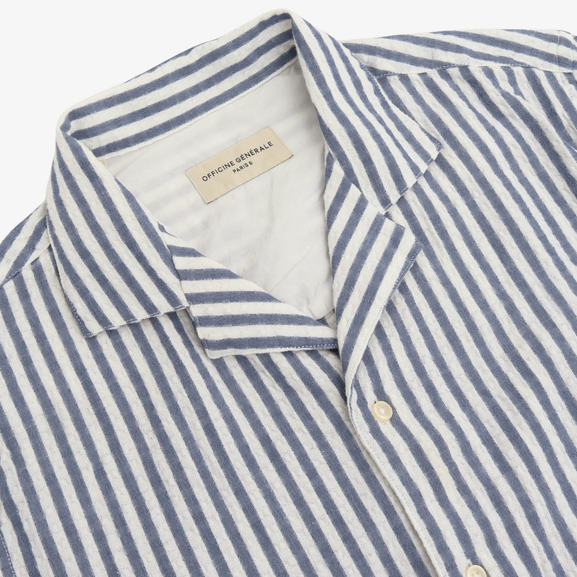 Eren SS Textured Cotton Stripe Shirt