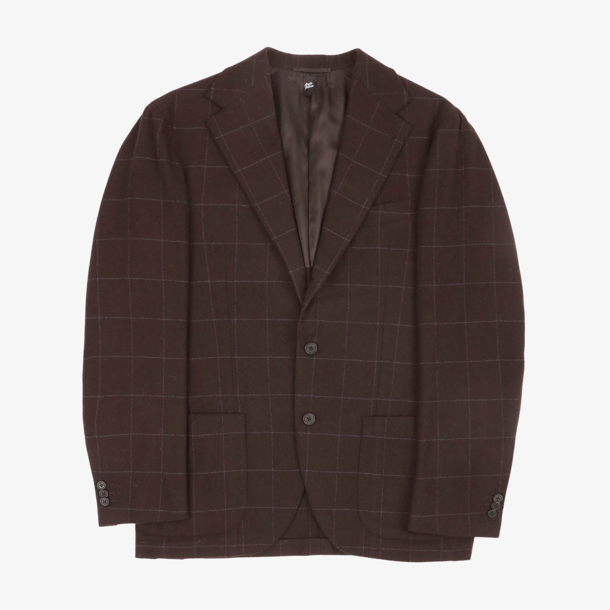Windowpane Check Cashmere Jacket