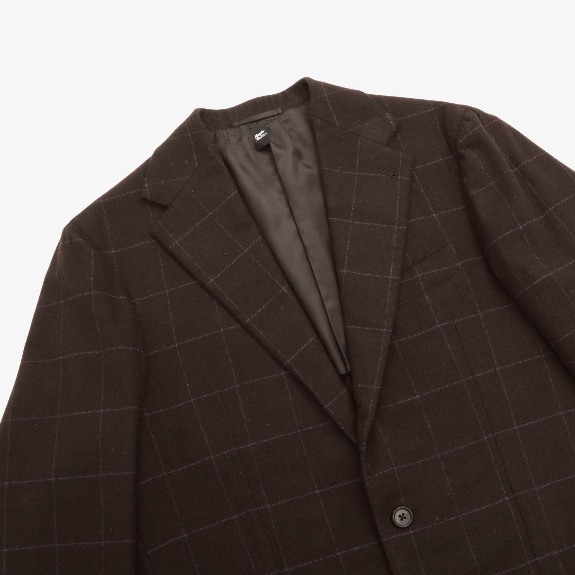 Windowpane Check Cashmere Jacket