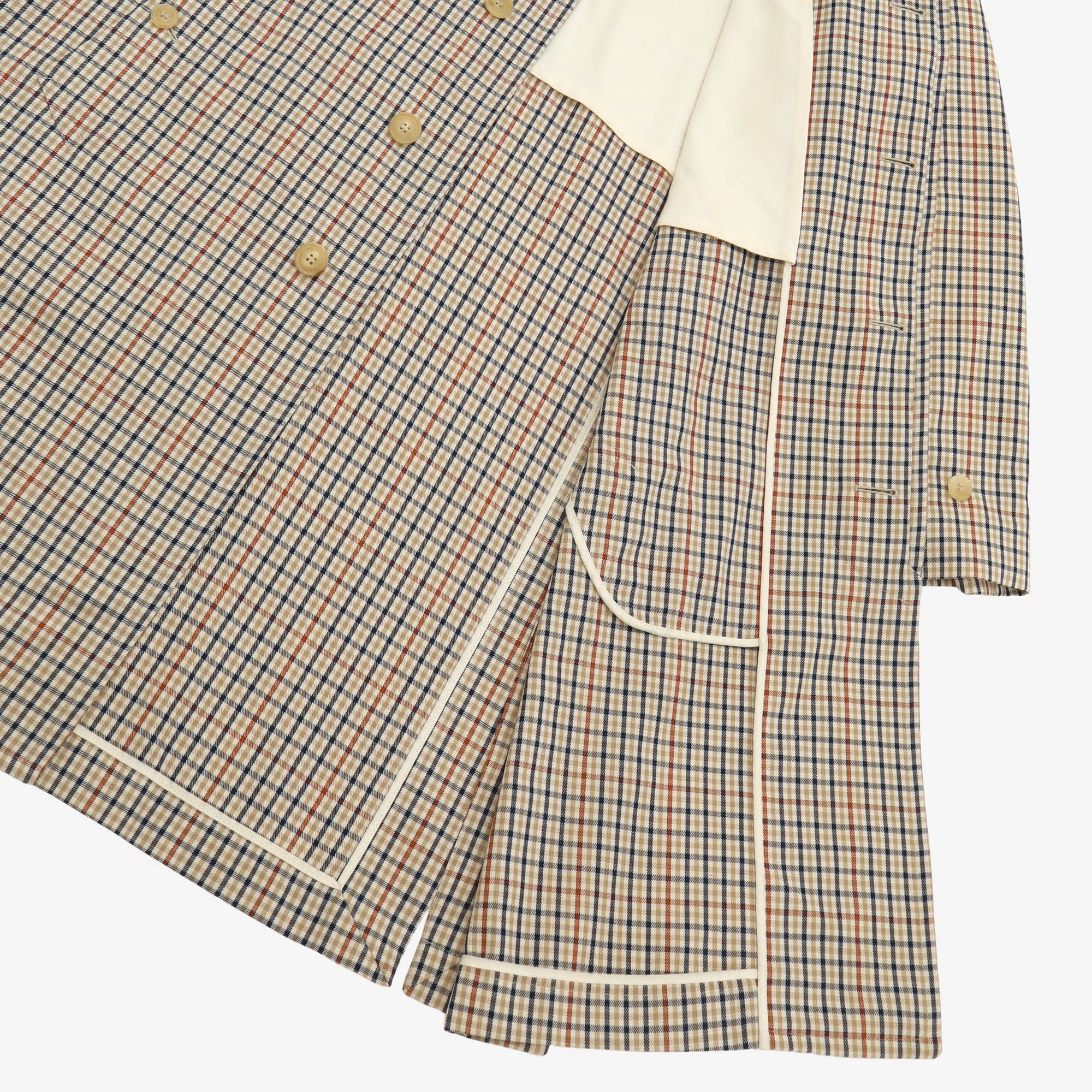 Checked Twill Raincoat