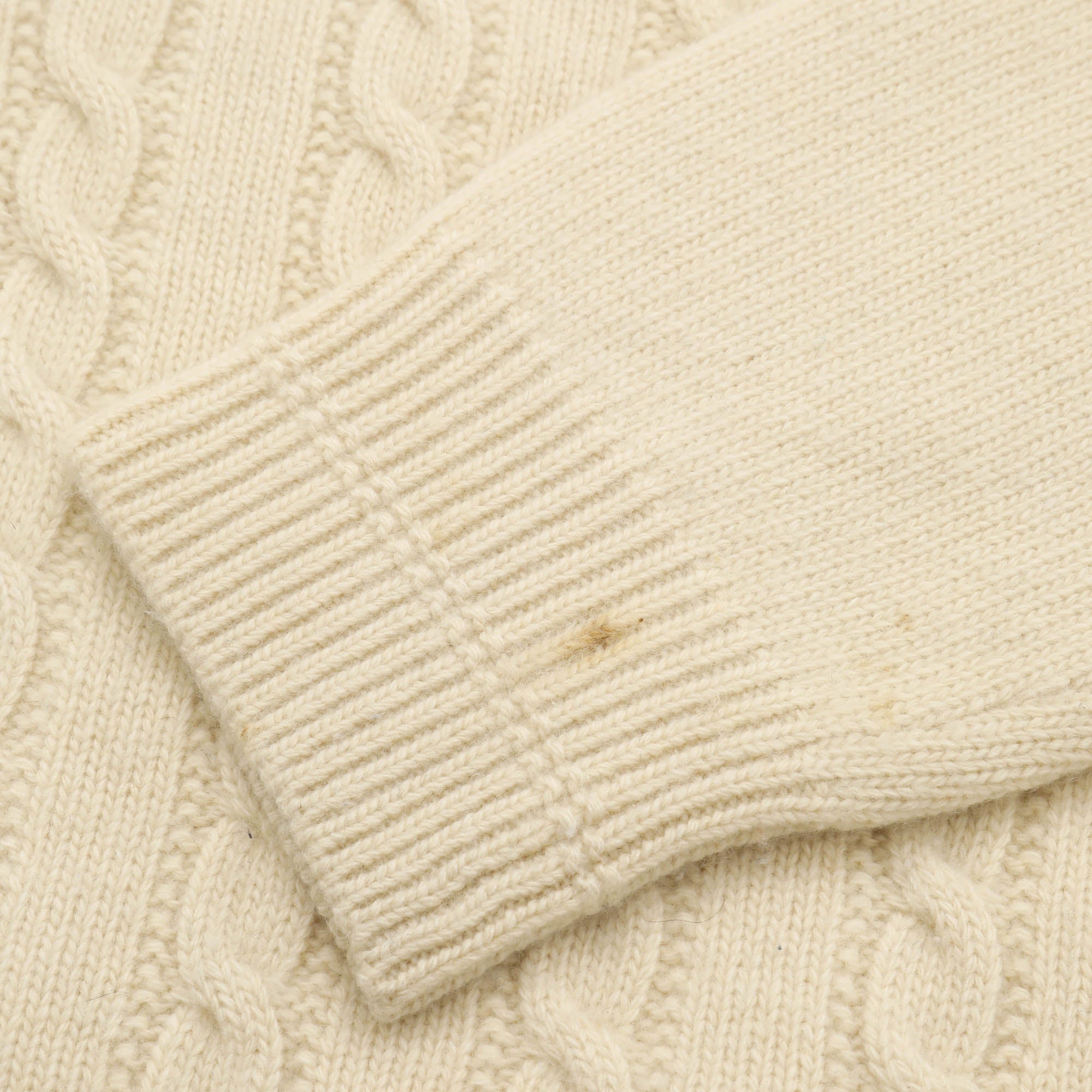 Merino Cashmere Cable Knit V Neck Sweater