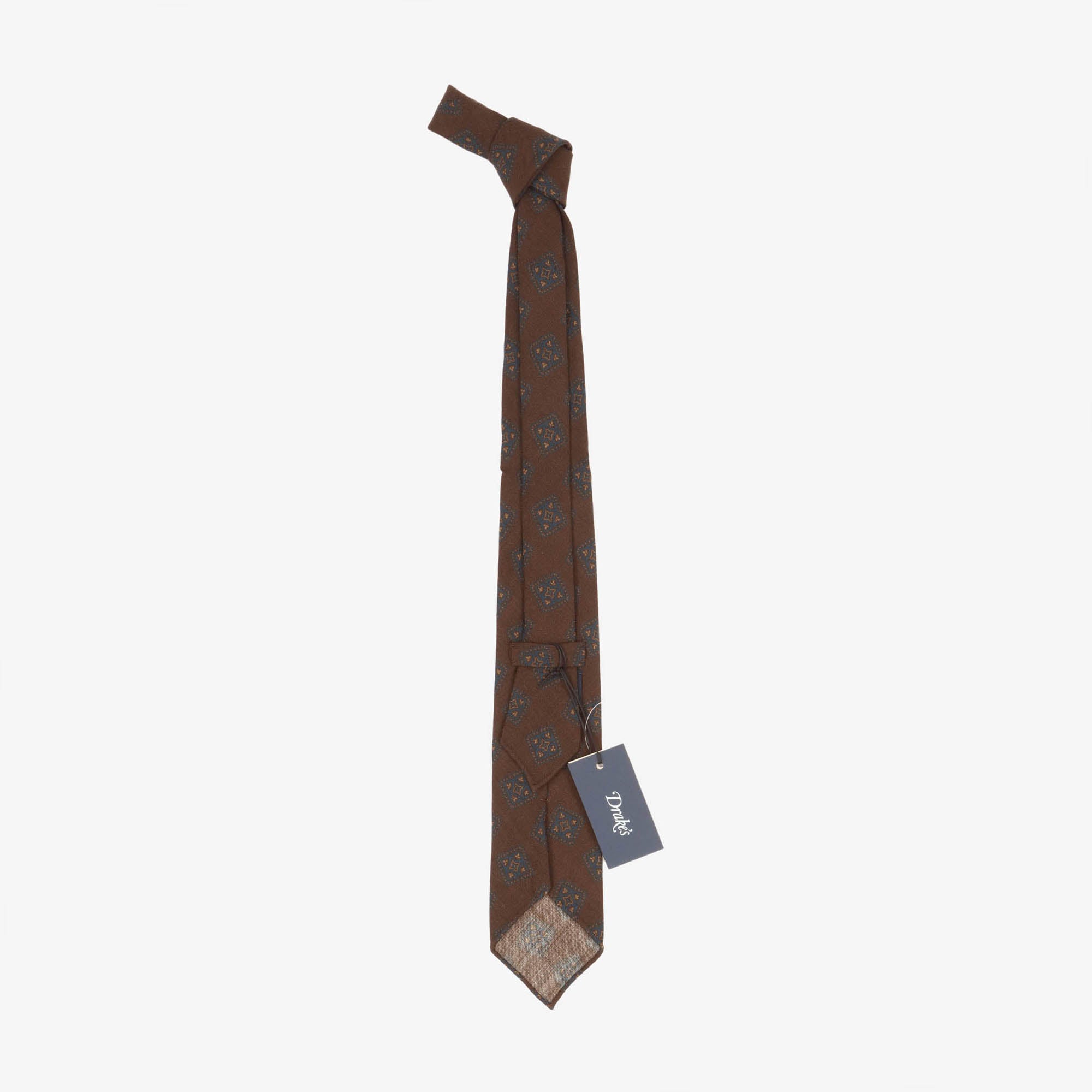 Square Flower Medallion Wool Tie