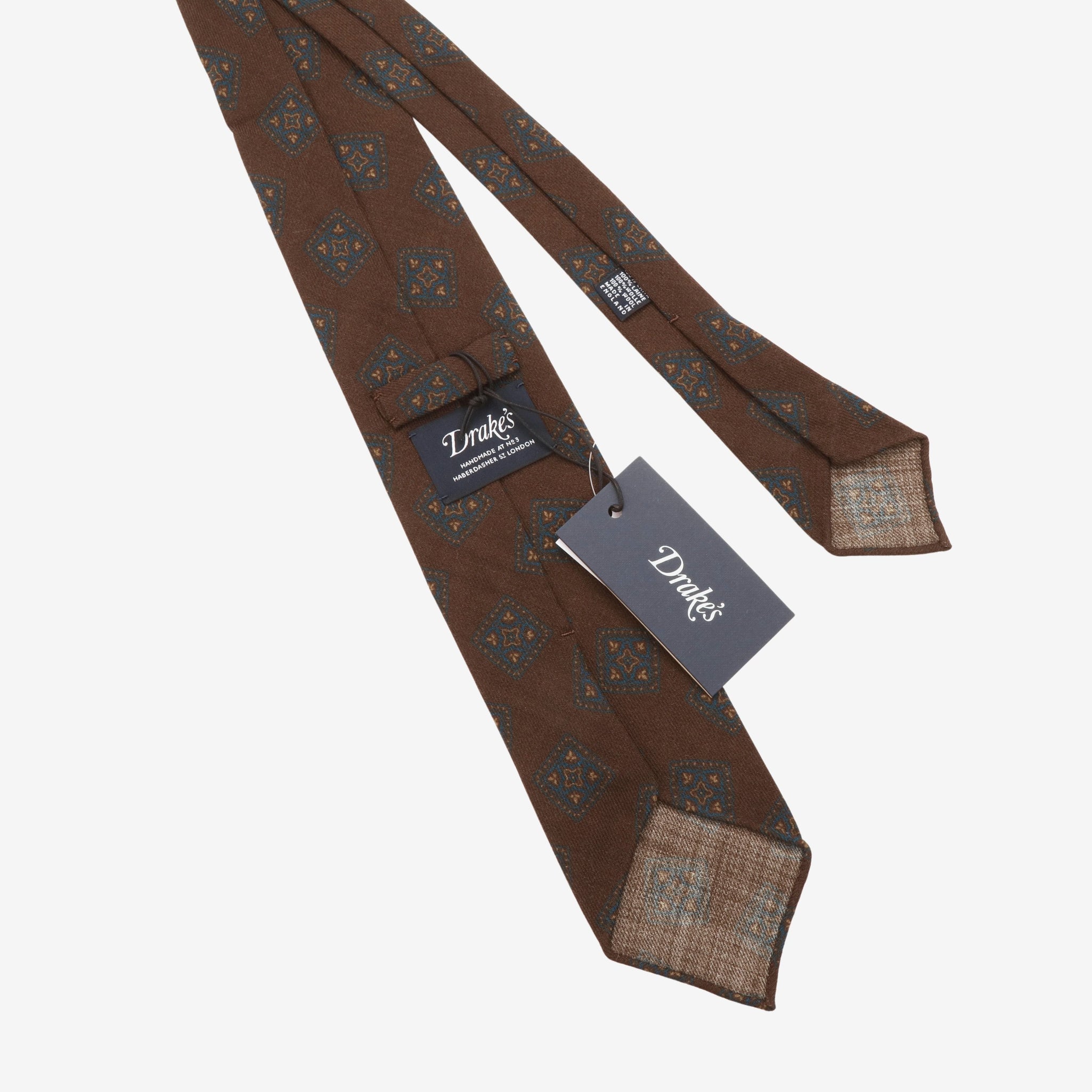Square Flower Medallion Wool Tie