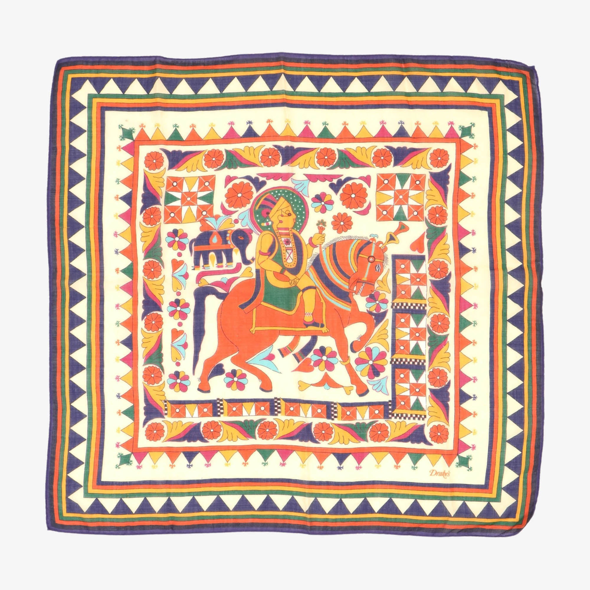 Maharaja Print Wool Silk Bandana
