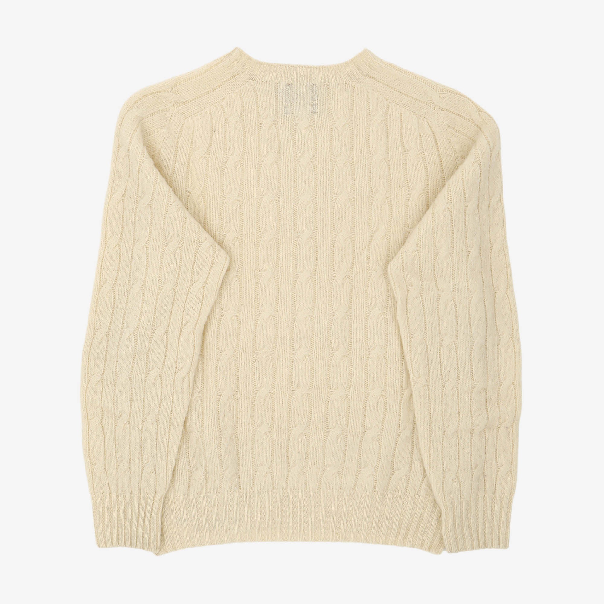 Shetland Cable Knit Crew Neck Sweater