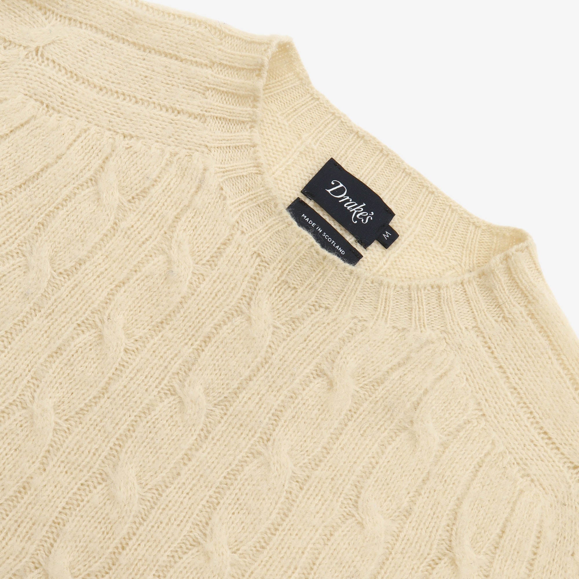 Shetland Cable Knit Crew Neck Sweater