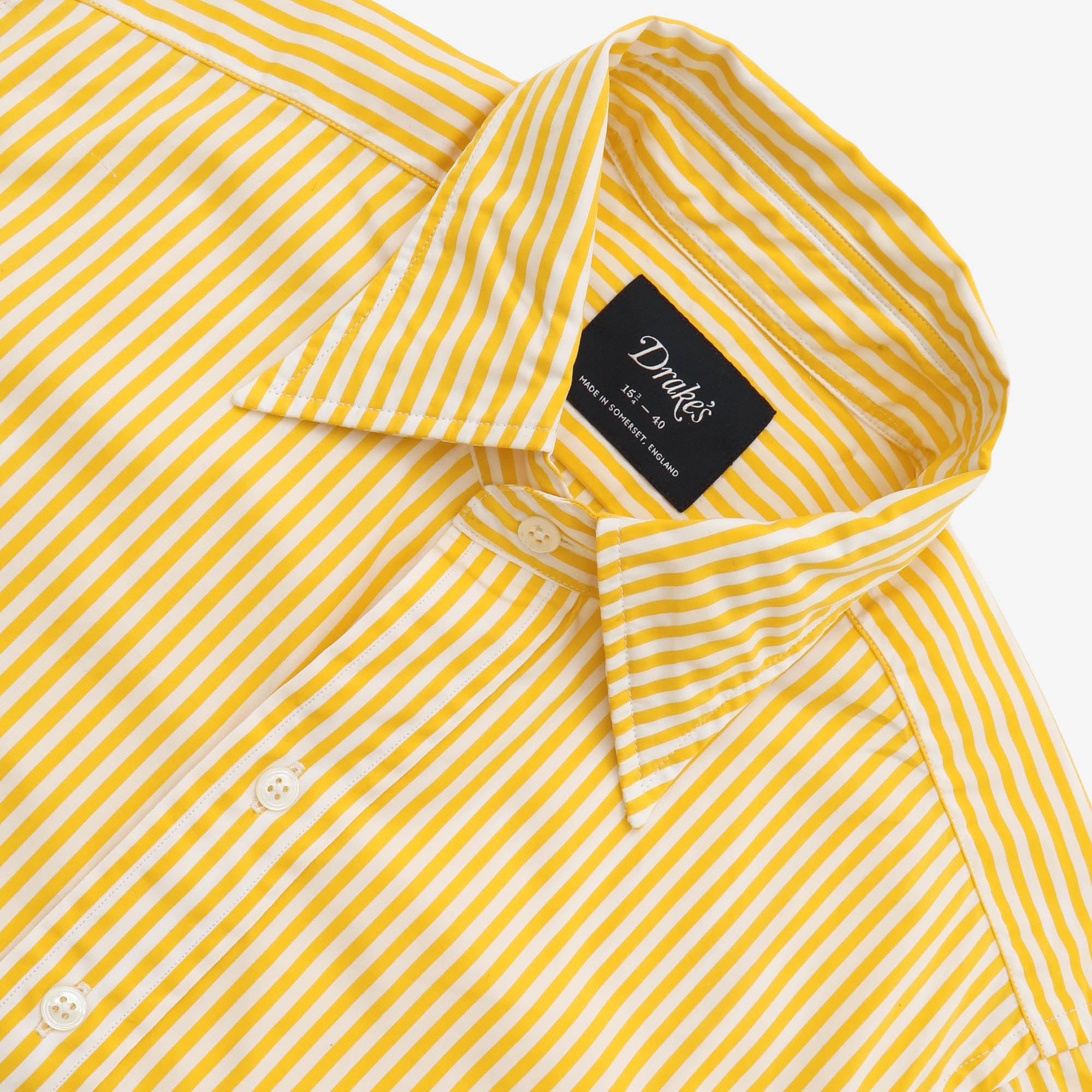 Striped Long Point Collar Pocket Shirt