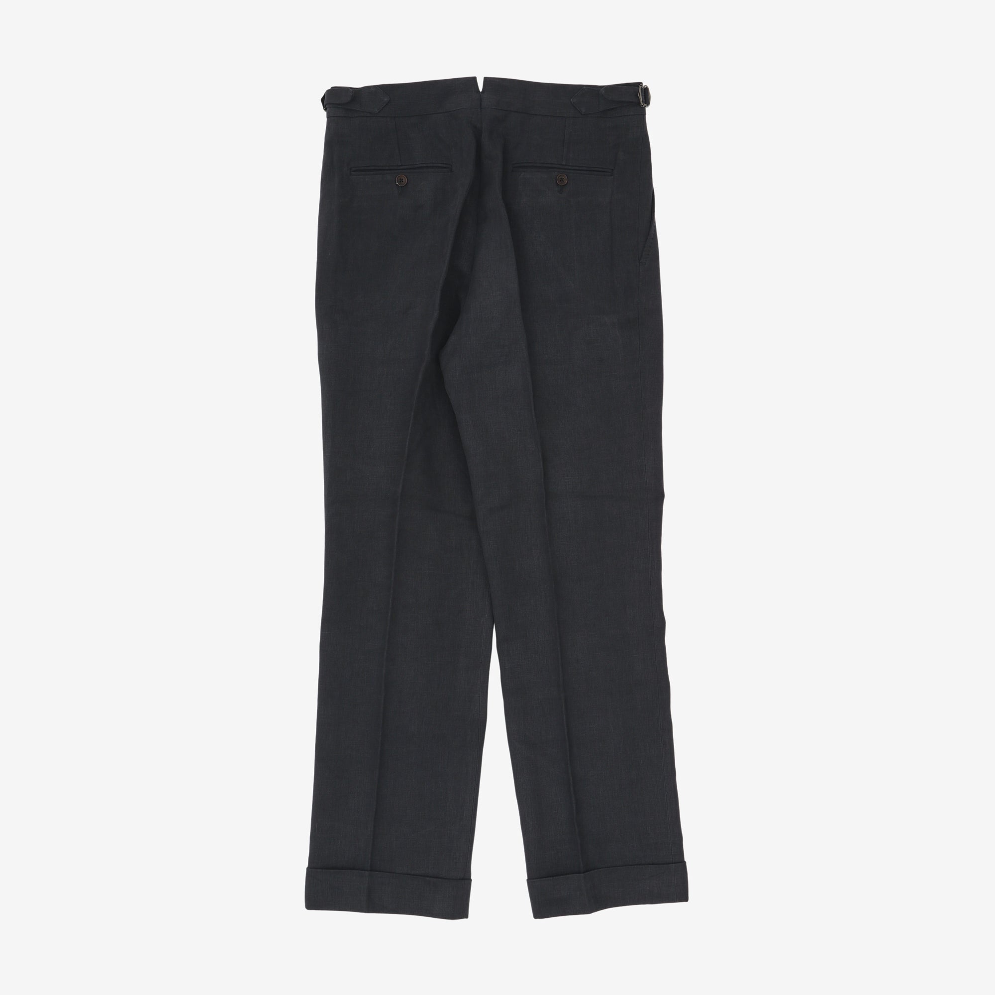 MTM Pleated Linen Blend Trousers (32W X 31L)