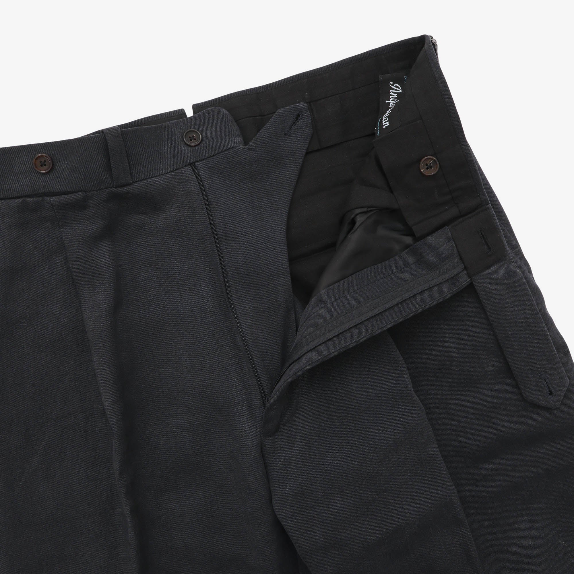 MTM Pleated Linen Blend Trousers (32W X 31L)