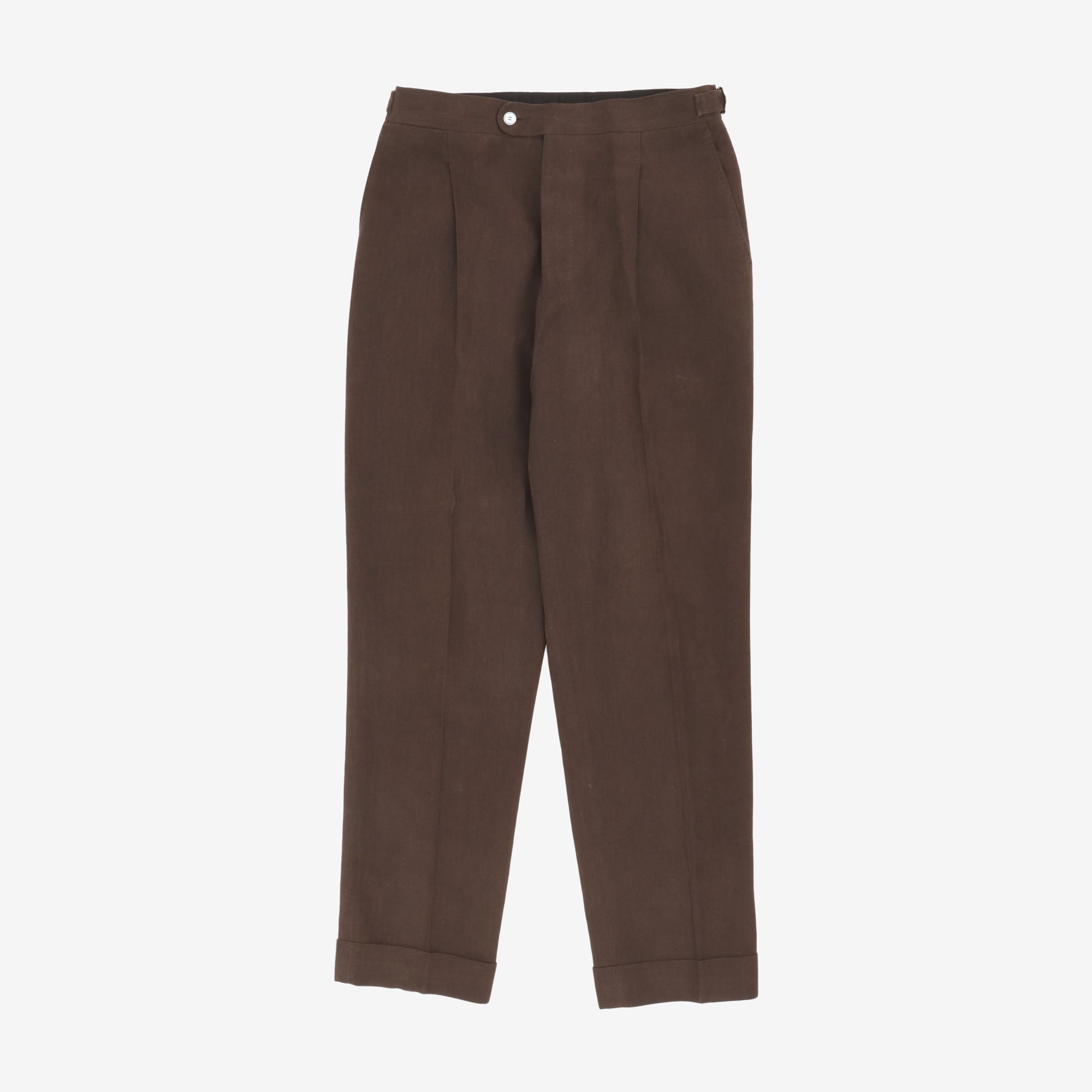 Sueded Linen Pleated Trousers (32W X 31L)