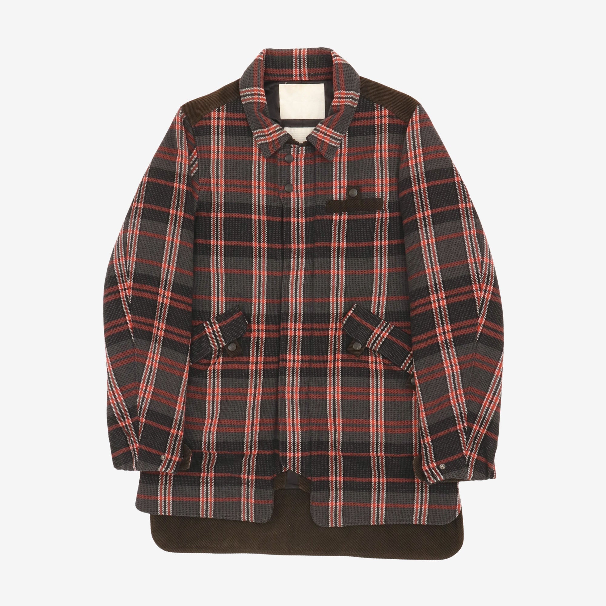 Wool Tweed Check Soutien Collar Jacket