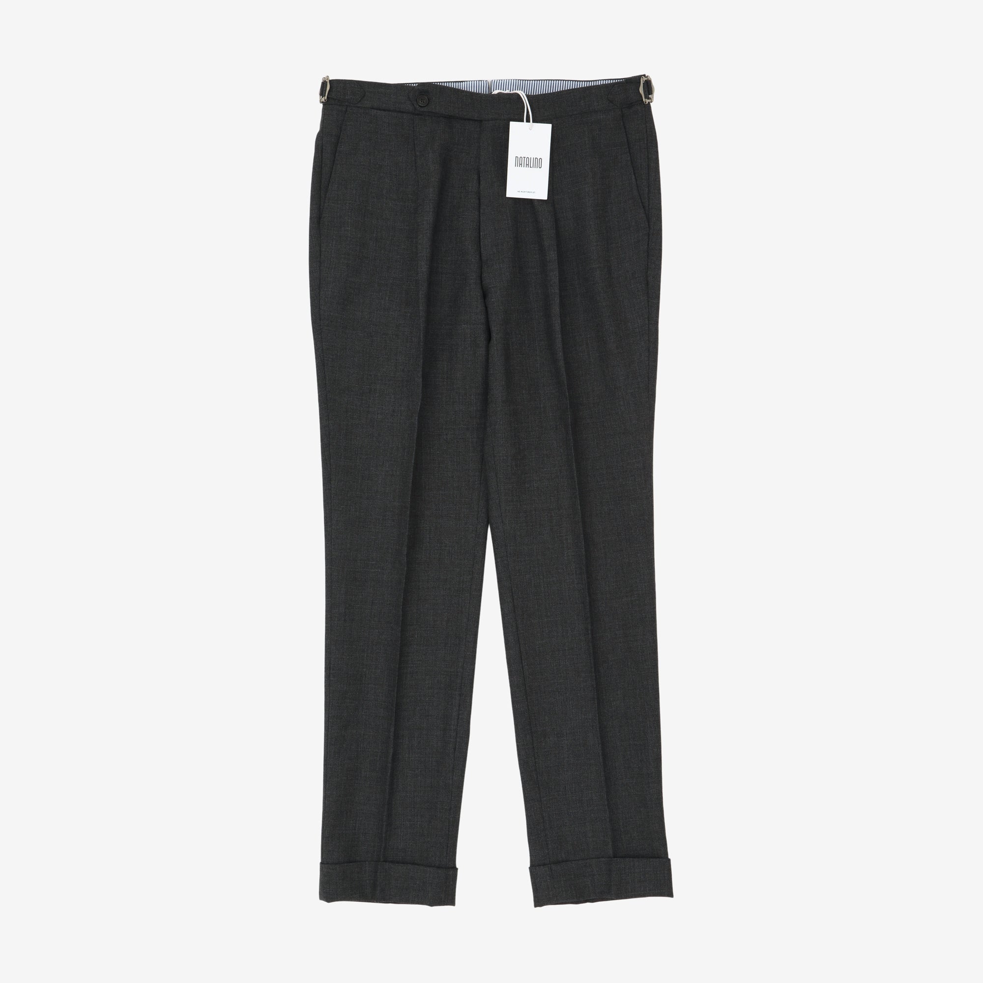 Relaxed Tropical Wool Pleated Trouser (34W X 31.5L)