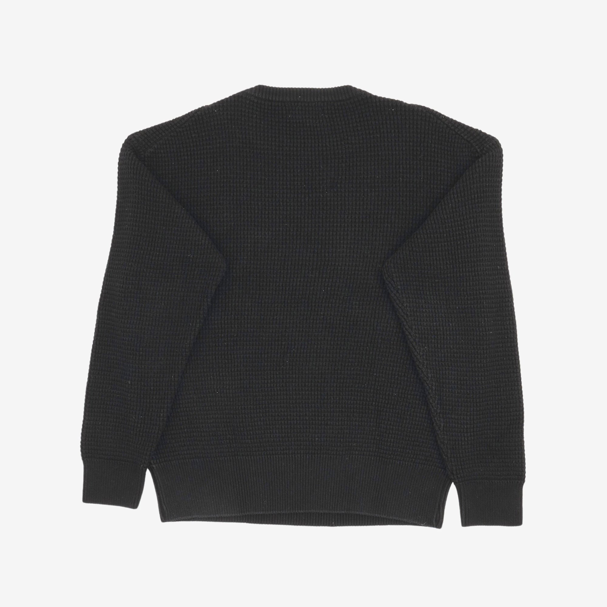 Cotton Cashmere Waffle Crew Sweater