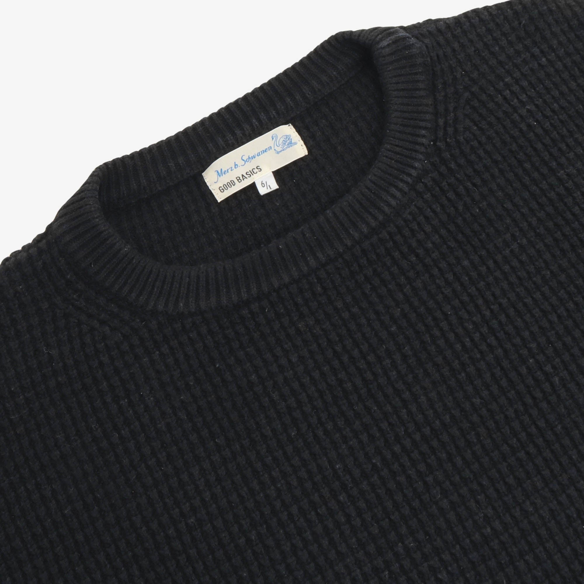 Cotton Cashmere Waffle Crew Sweater