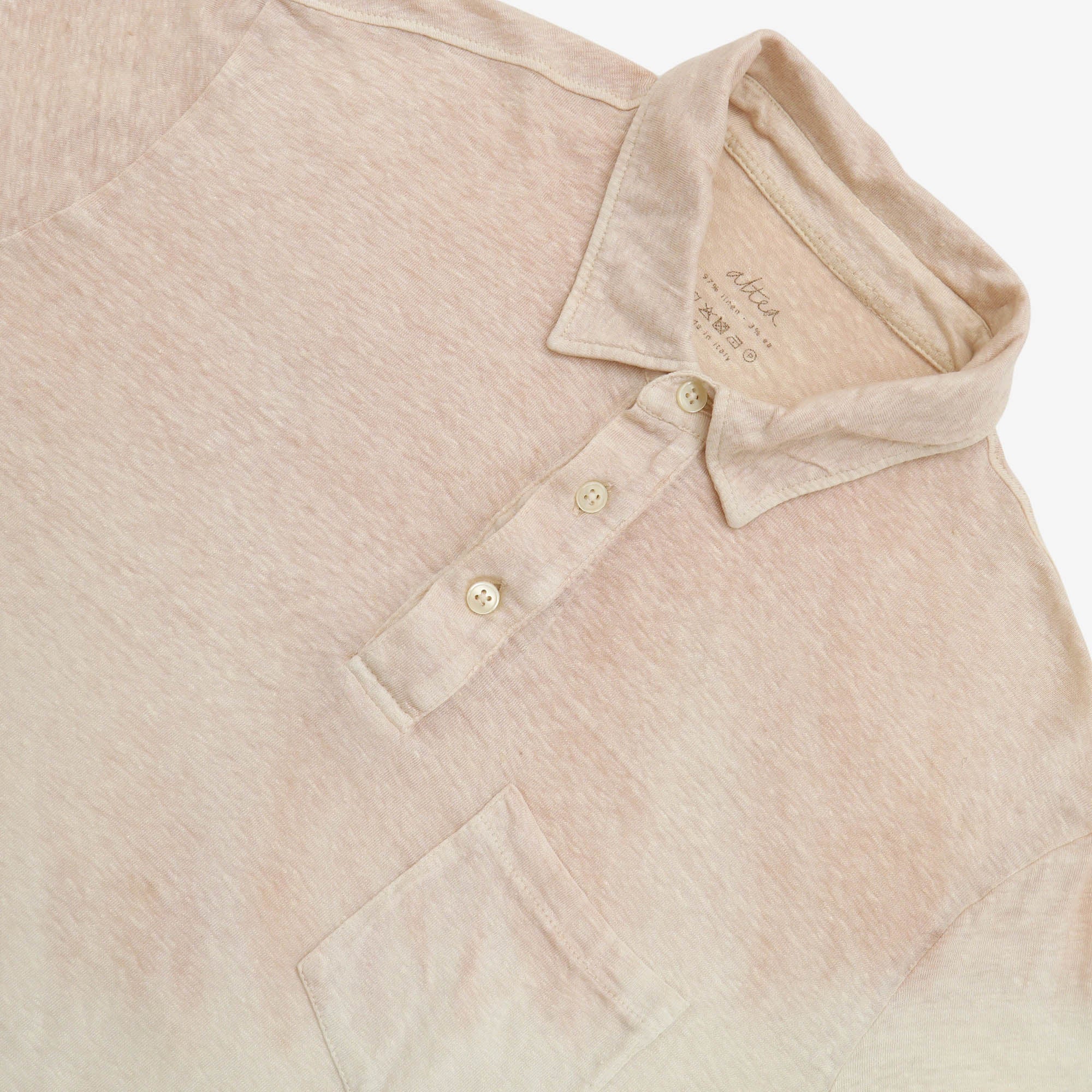 Tie Dyed Stretch Linen Polo