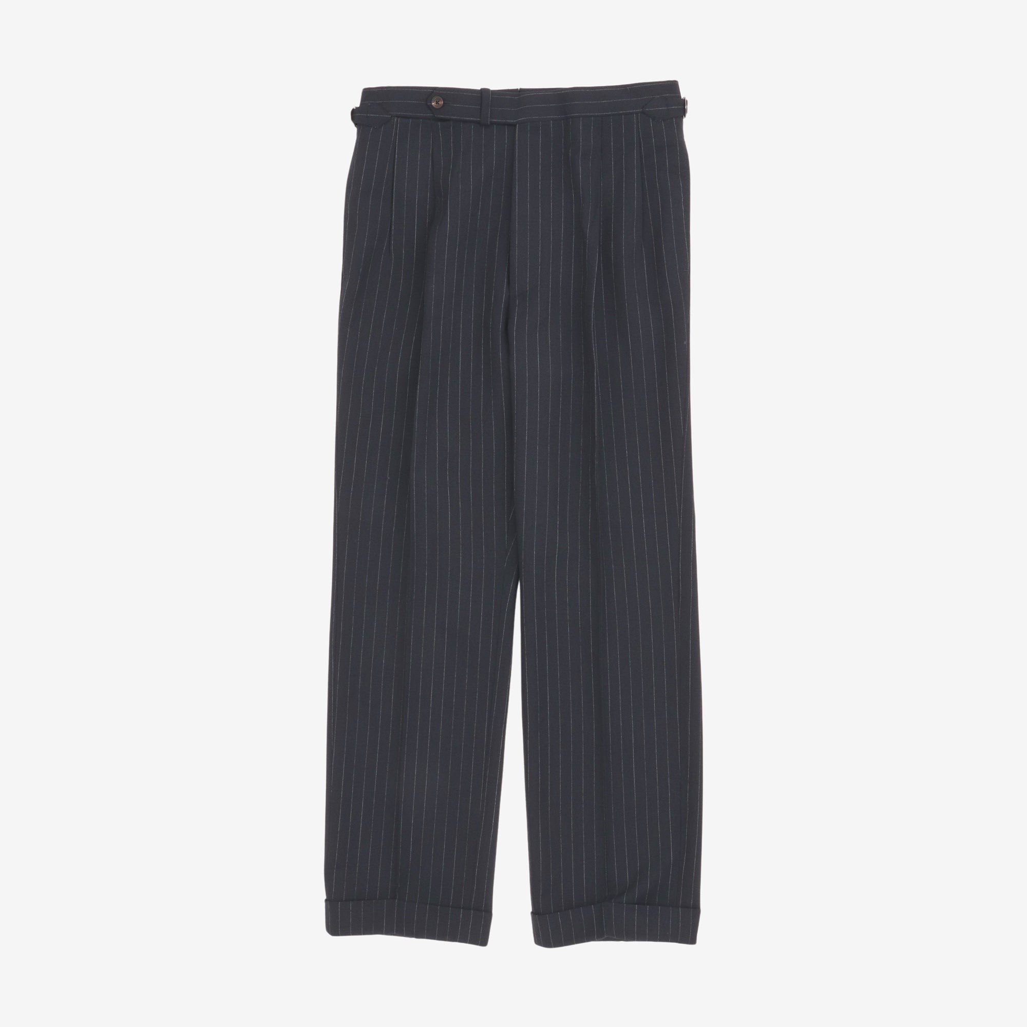 MTM Pinstripe Double Pleated Wool Trousers (31W X 30.5L)