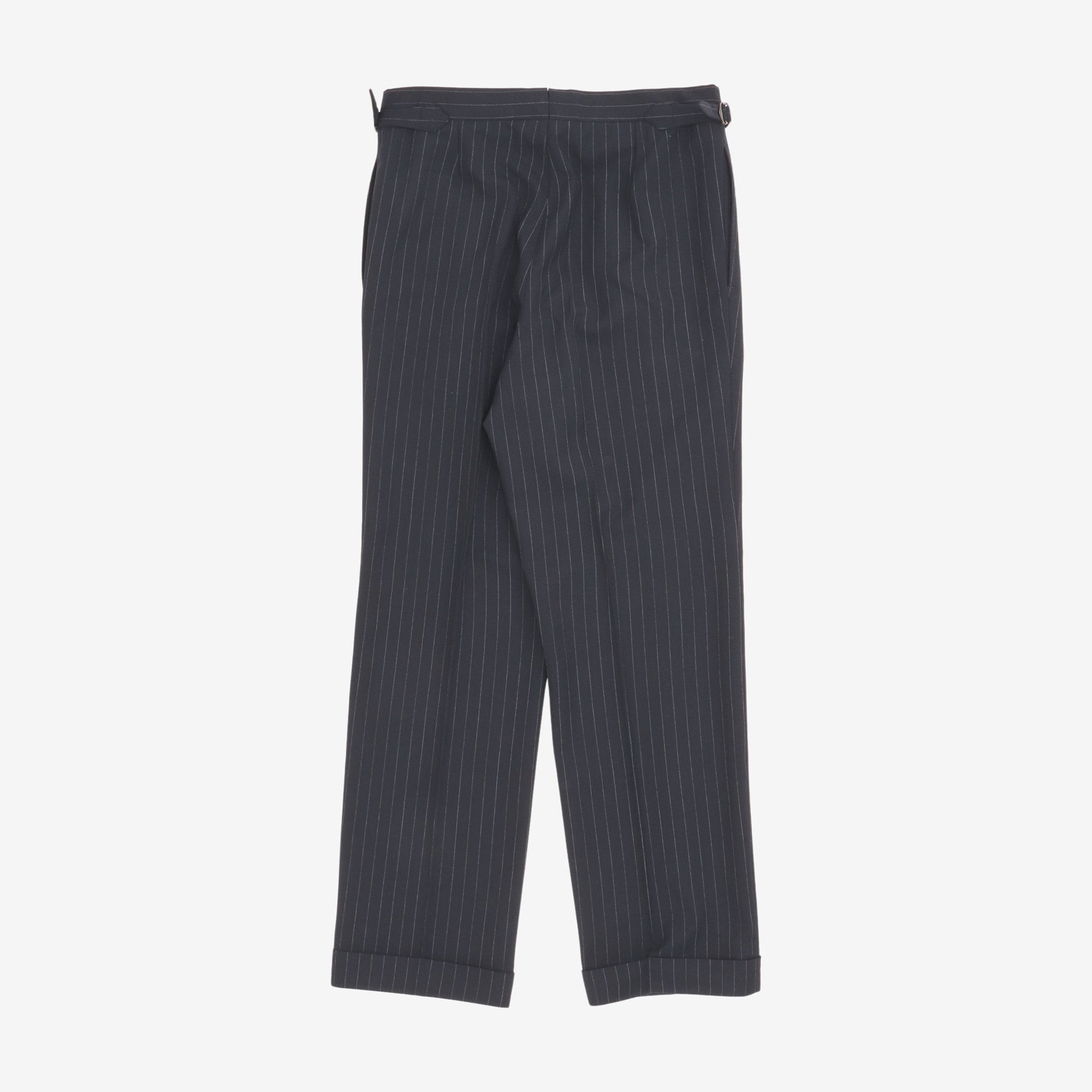 MTM Pinstripe Double Pleated Wool Trousers (31W X 30.5L)
