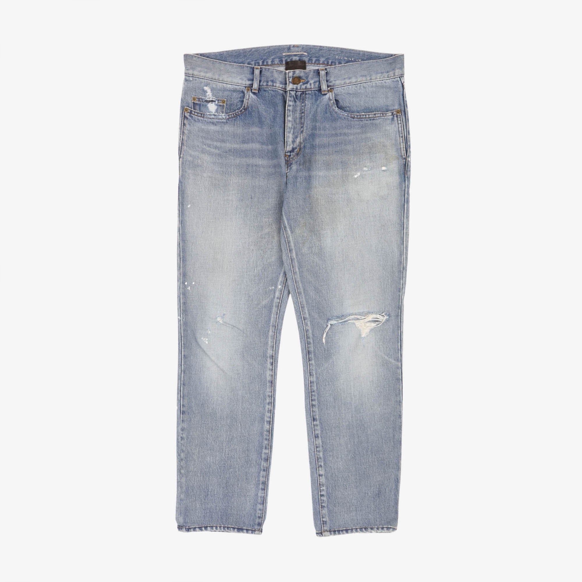 Slim-Fit Distressed Denim