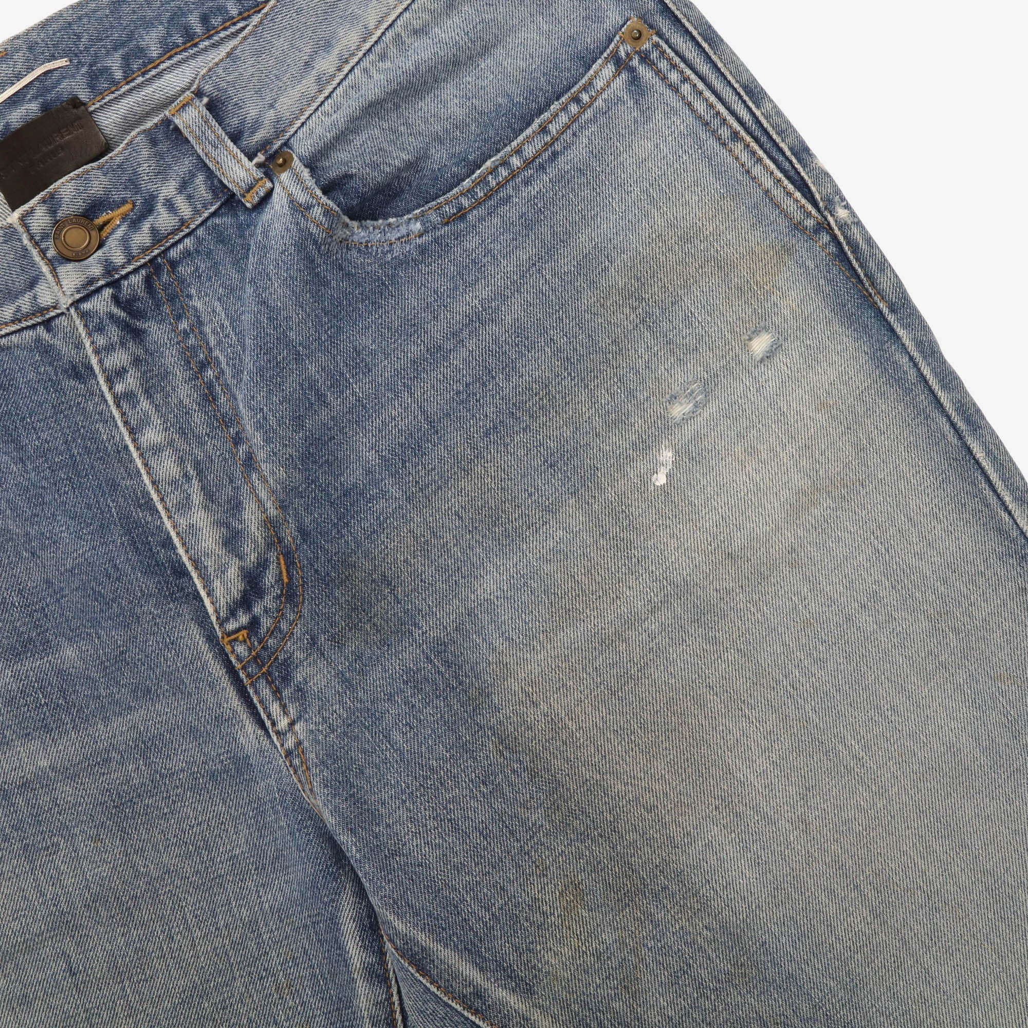 Slim-Fit Distressed Denim