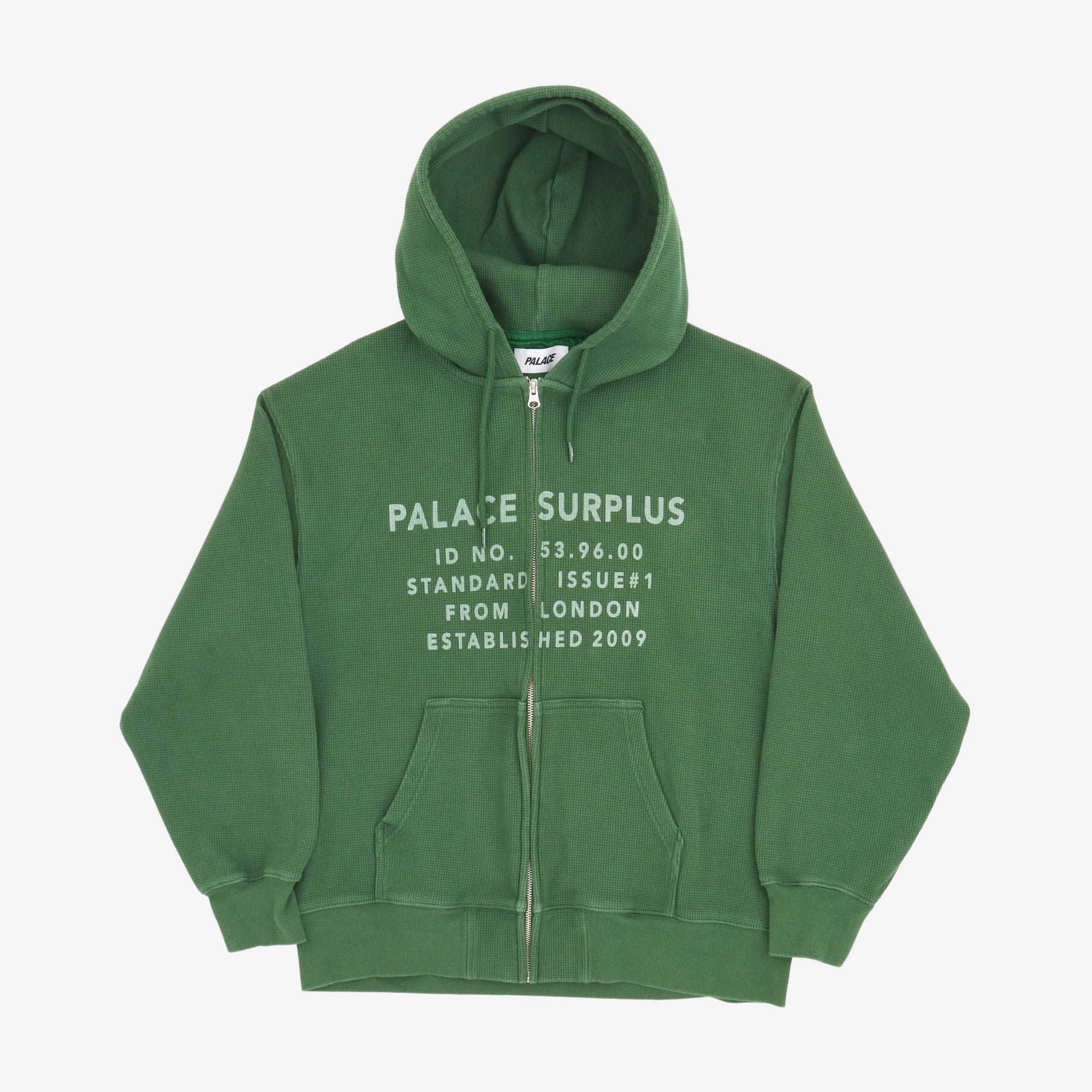 Stamp Waffle Zip Hoodie