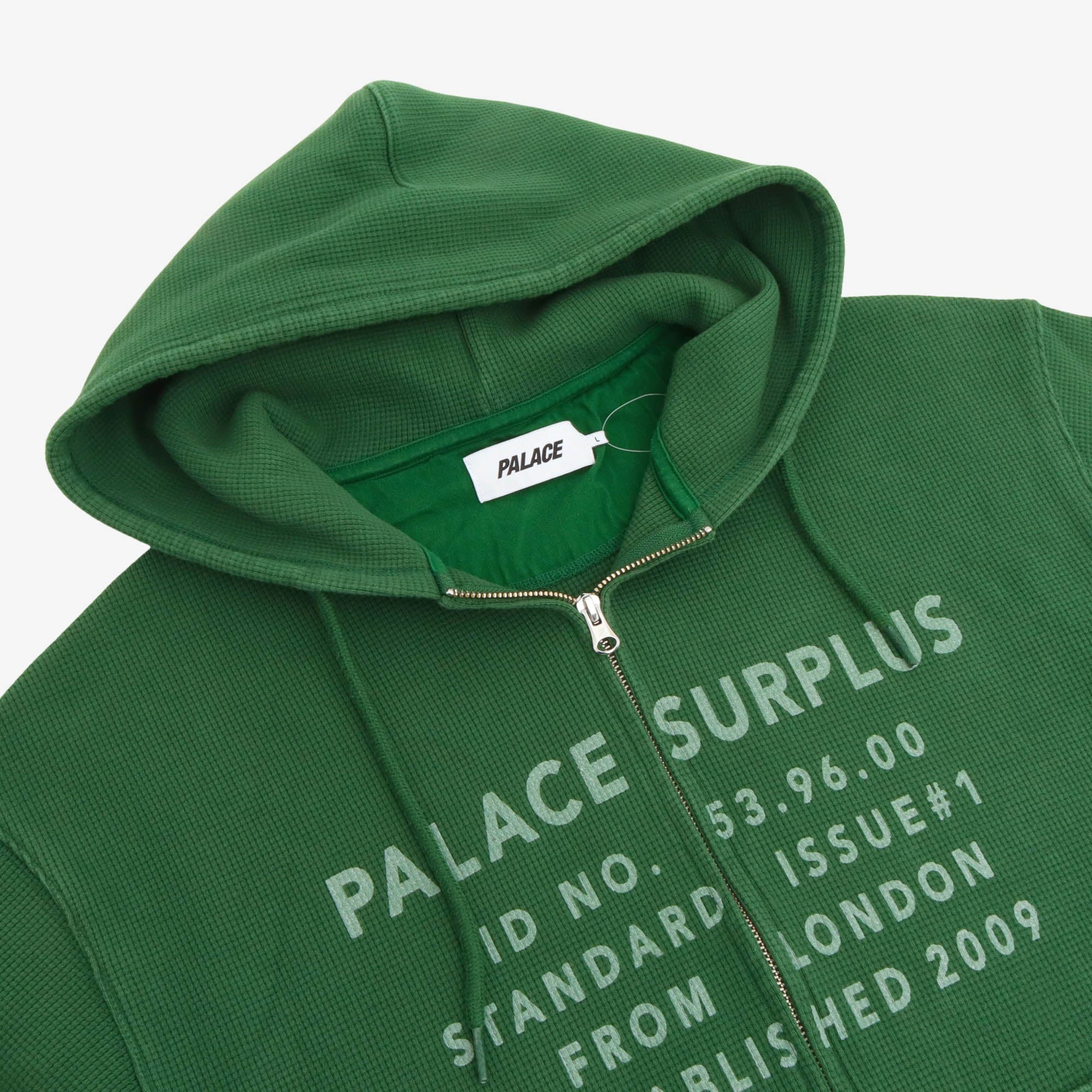 Stamp Waffle Zip Hoodie