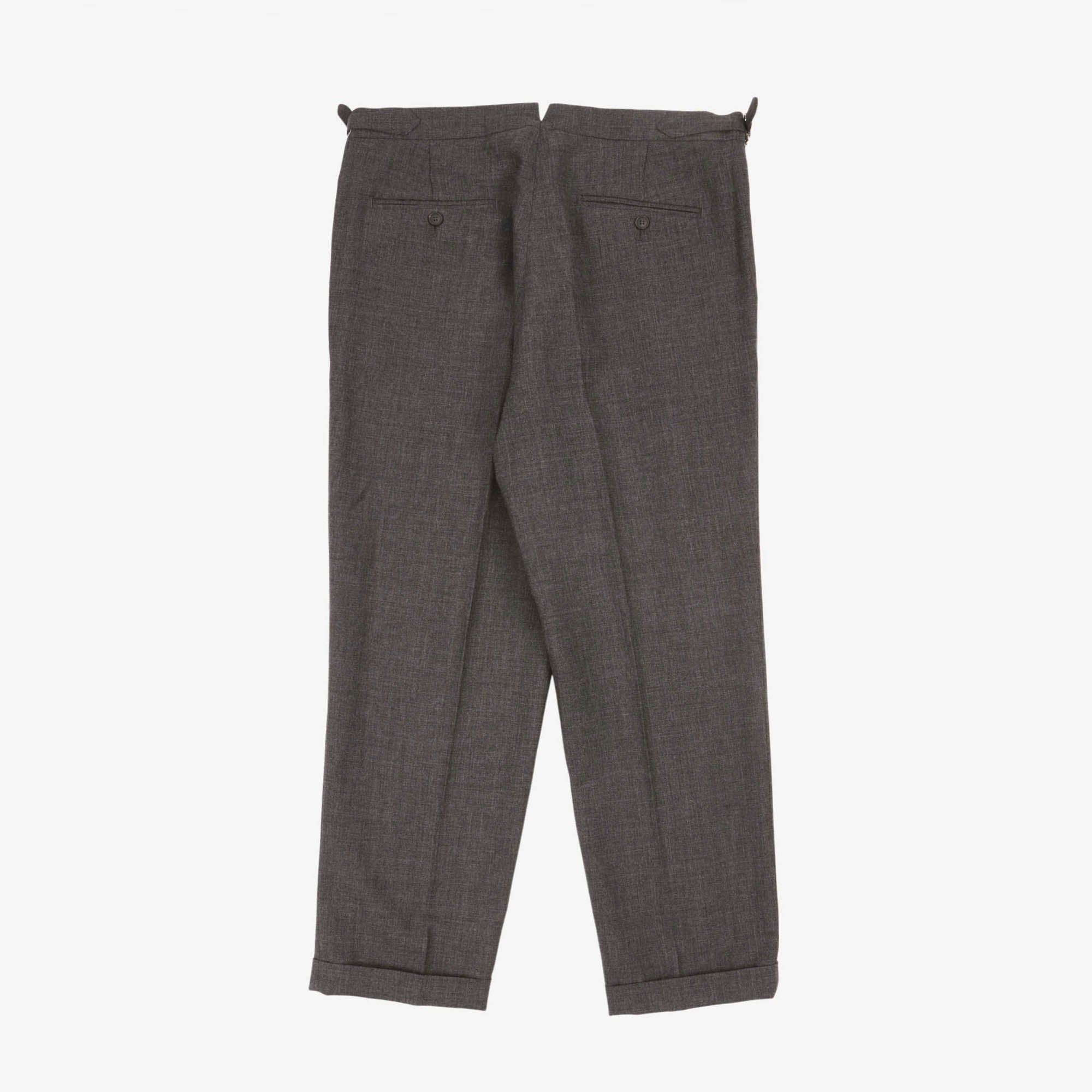 Tropical Wool Pleated Trousers (34W X 28L)