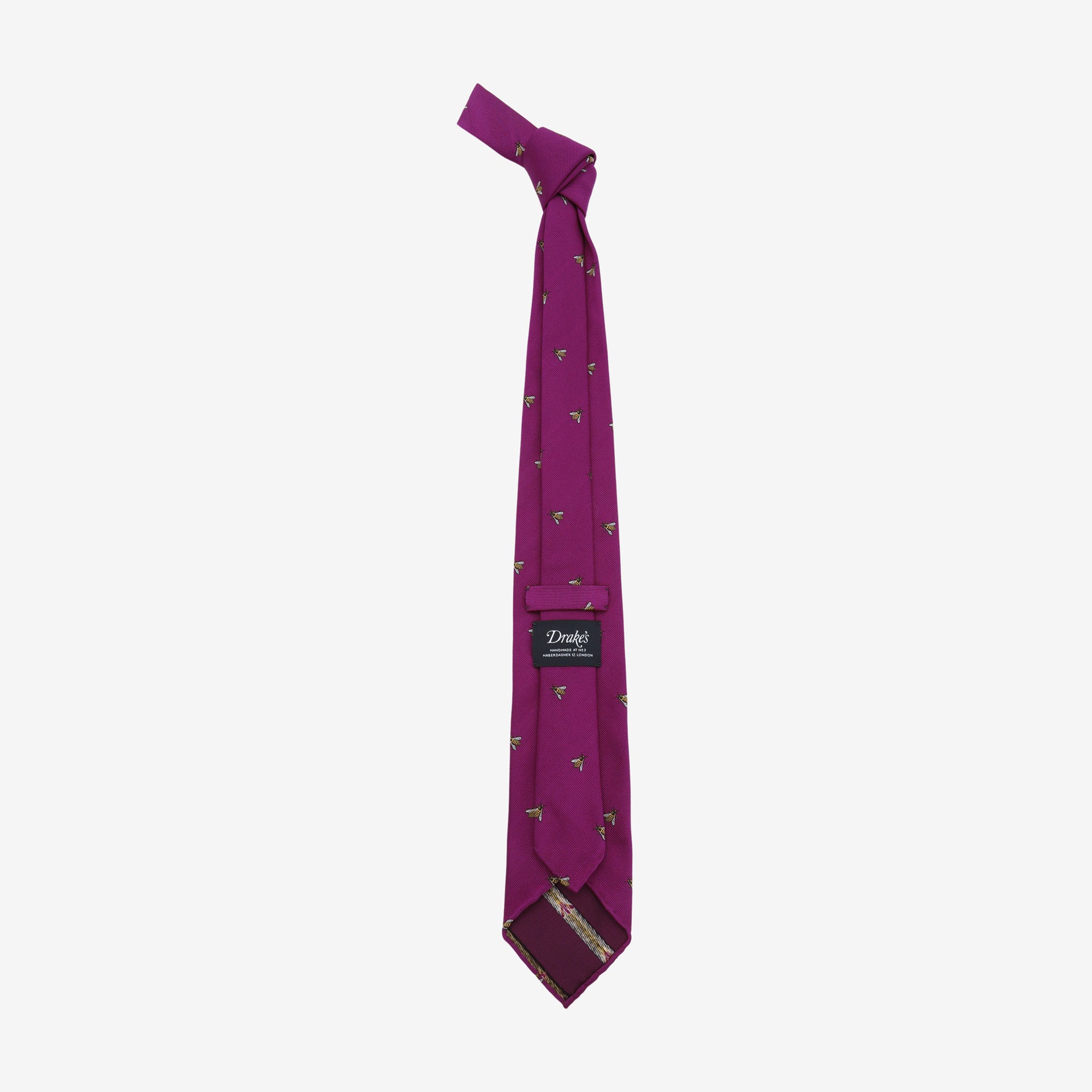 Bee Embroidered Silk Tie