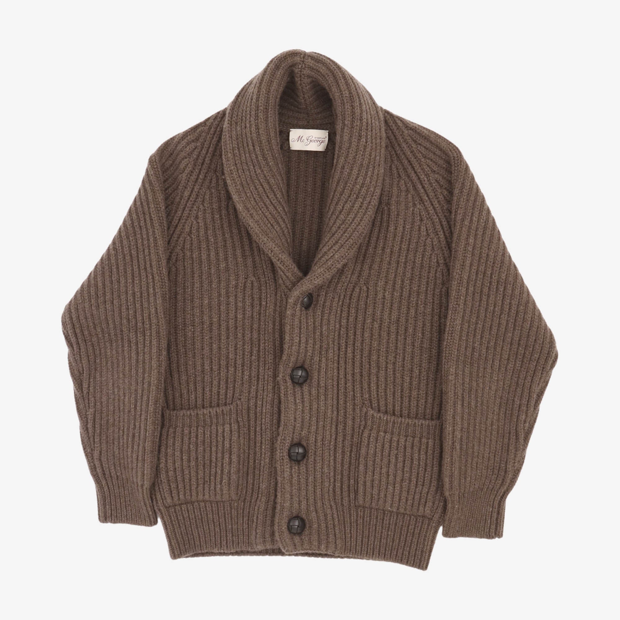 Wide Rib Shawl Collar Cardigan