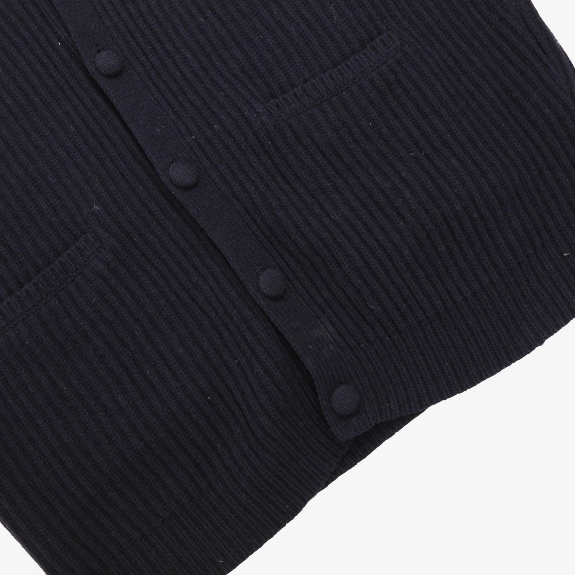 Lambswool V Neck Ribbed Cardigan