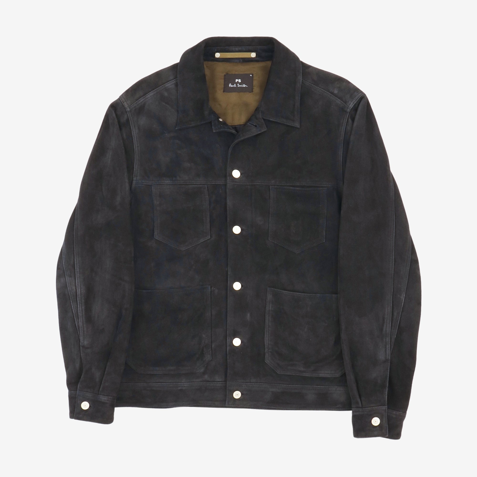 Suede Overshirt Utility Jacket