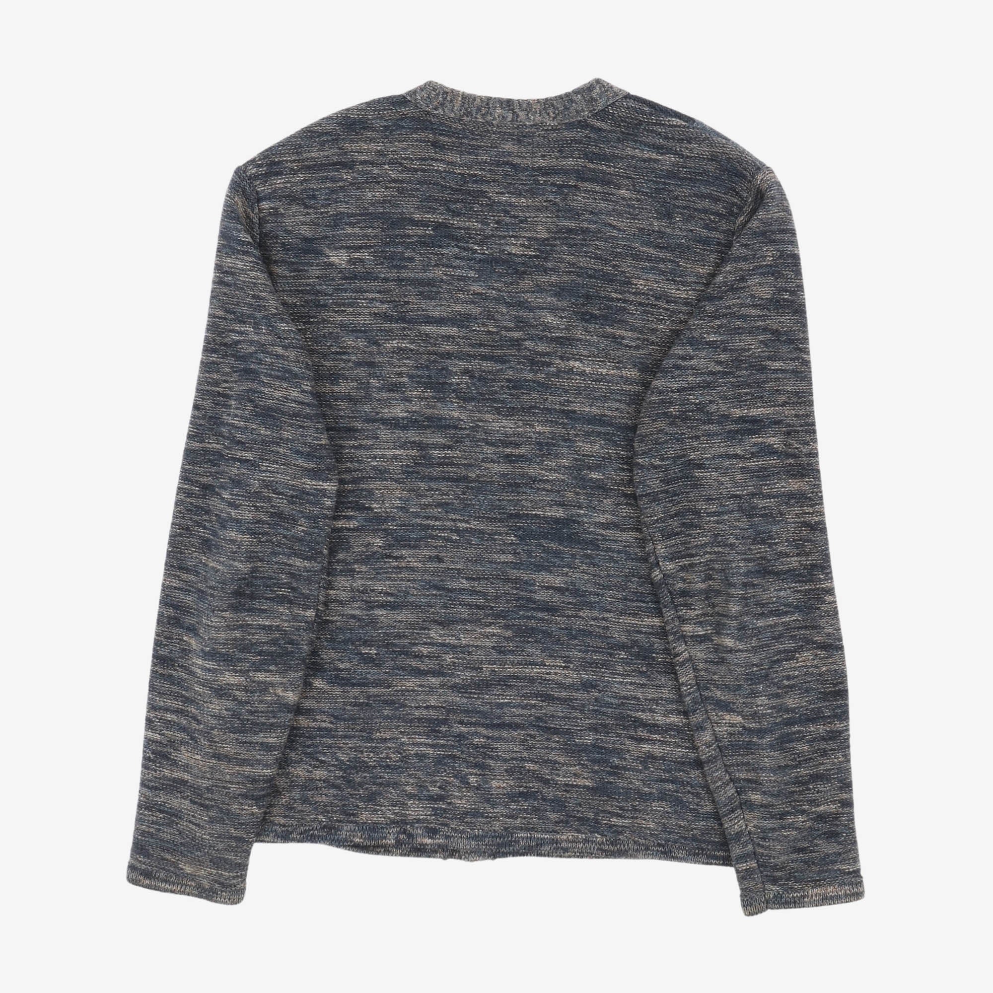Indigo Patchwork V Neck Cardigan