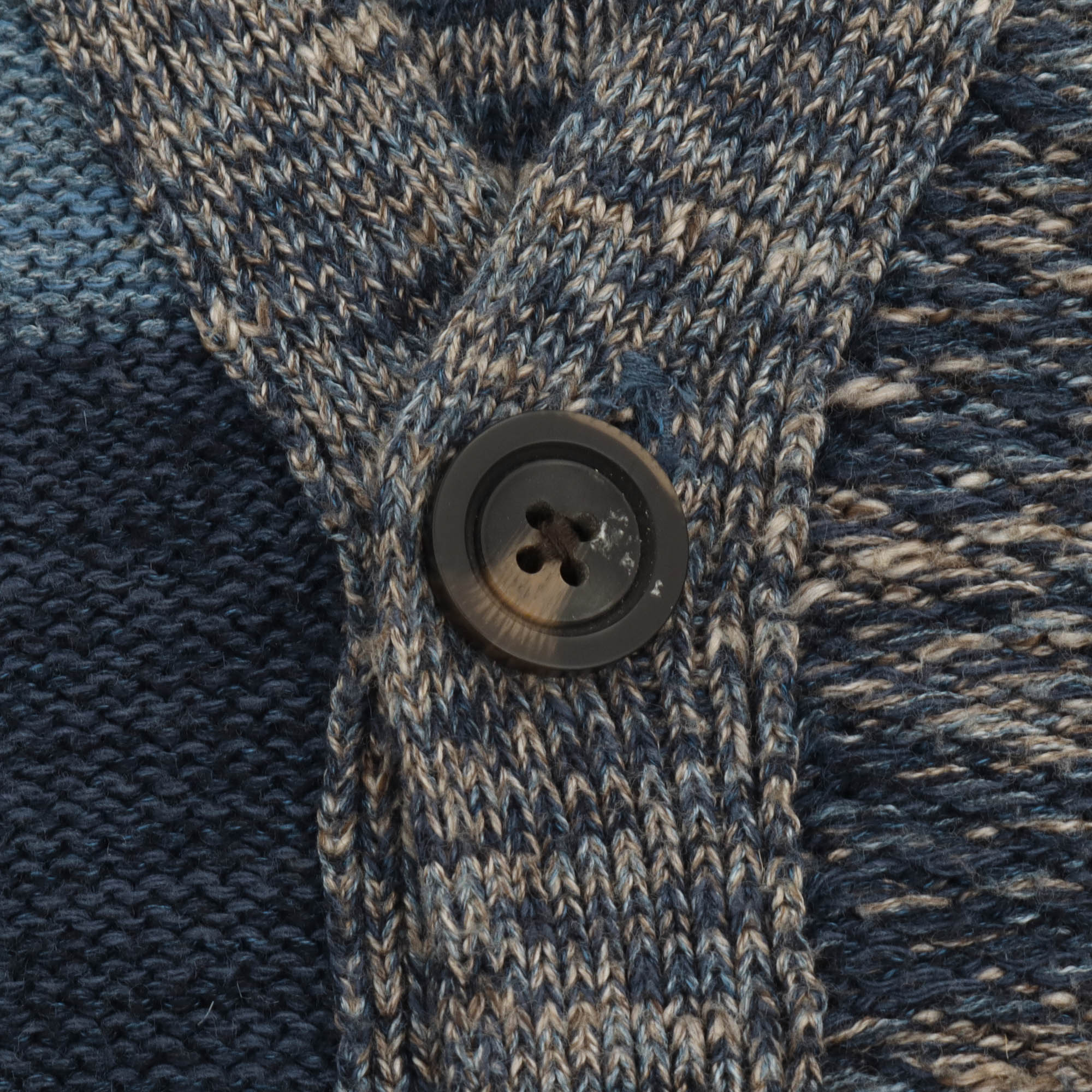 Indigo Patchwork V Neck Cardigan