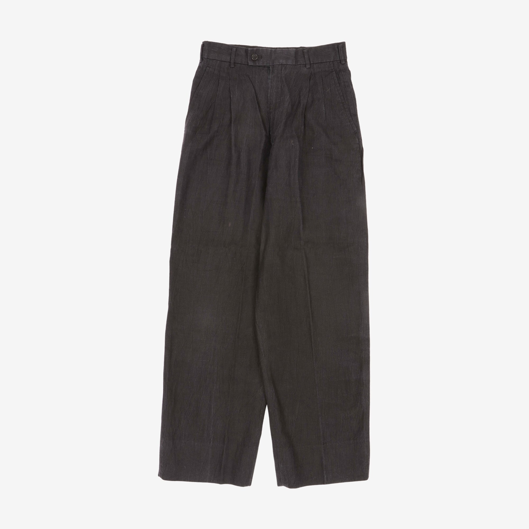 Linen Pleated Wide Leg Trousers (28W X 30L)