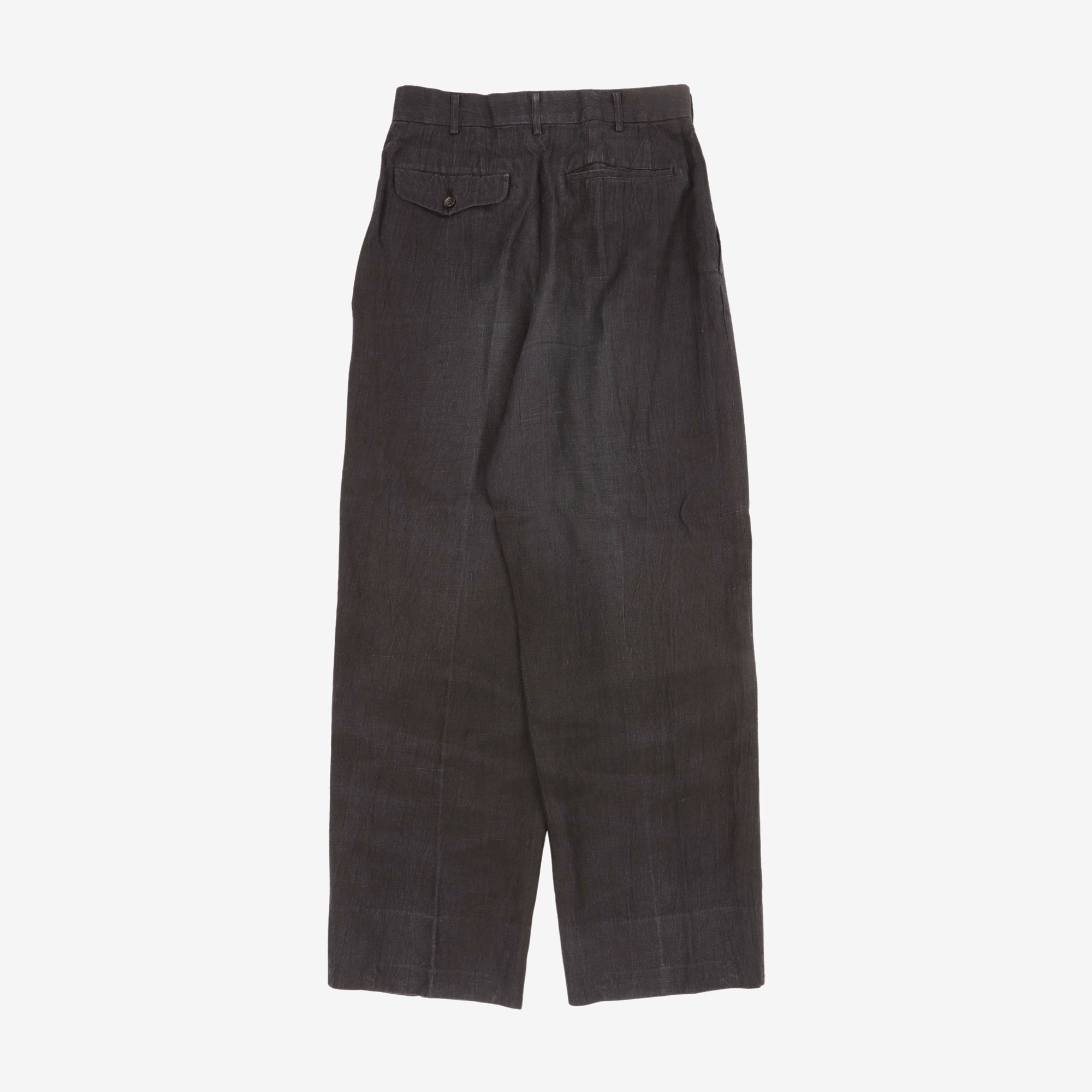 Linen Pleated Wide Leg Trousers (28W X 30L)