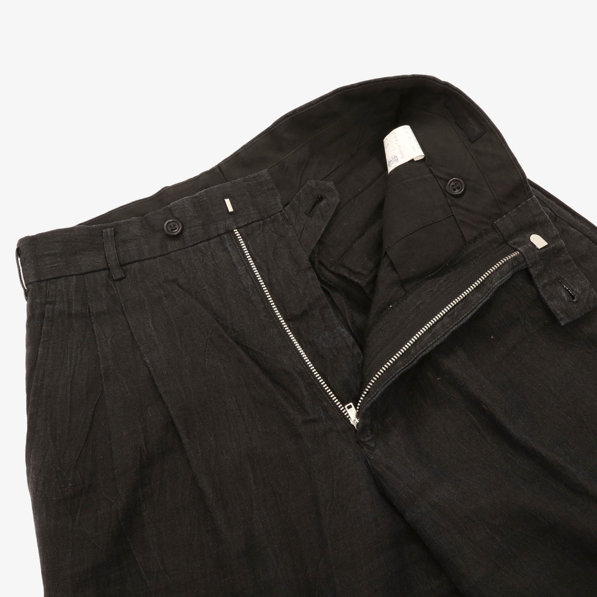 Linen Pleated Wide Leg Trousers (28W X 30L)