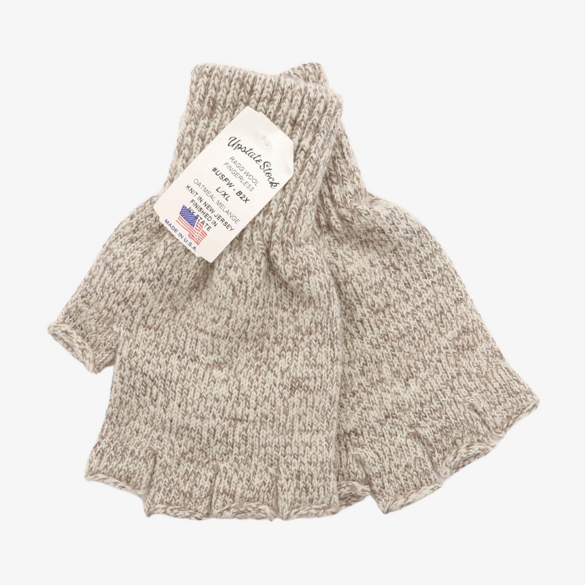 Melange Fingerless Ragg Wool Gloves
