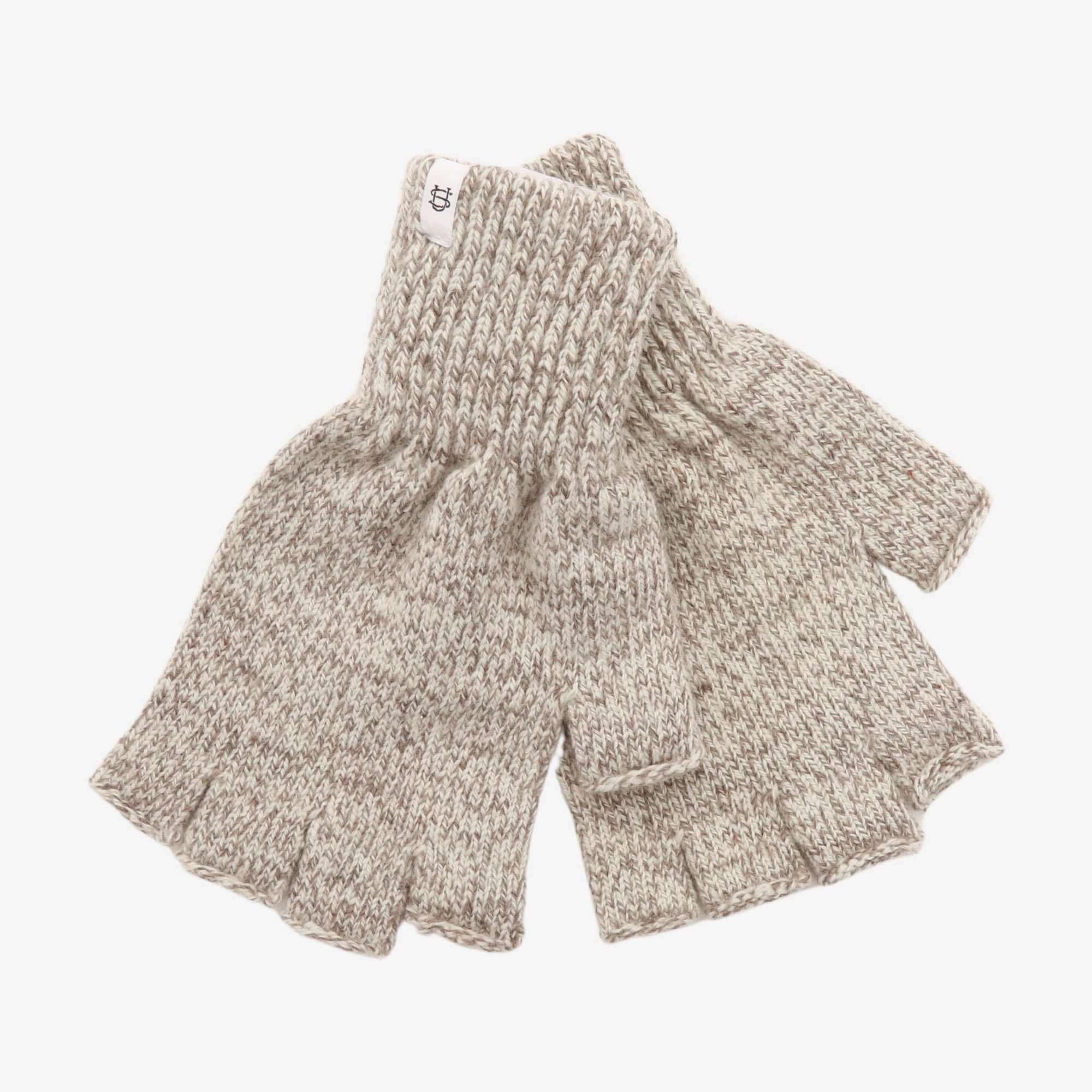 Melange Fingerless Ragg Wool Gloves
