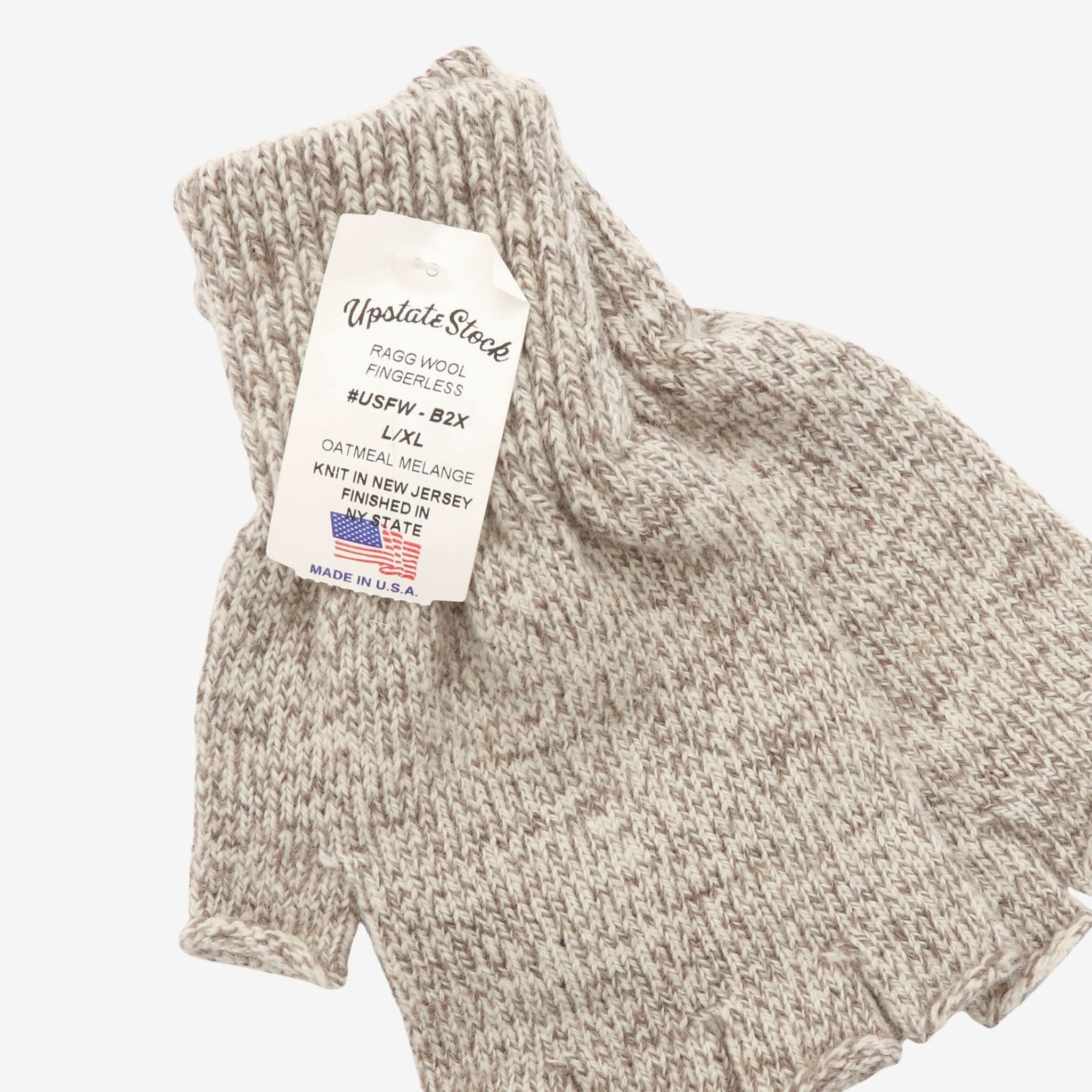 Melange Fingerless Ragg Wool Gloves